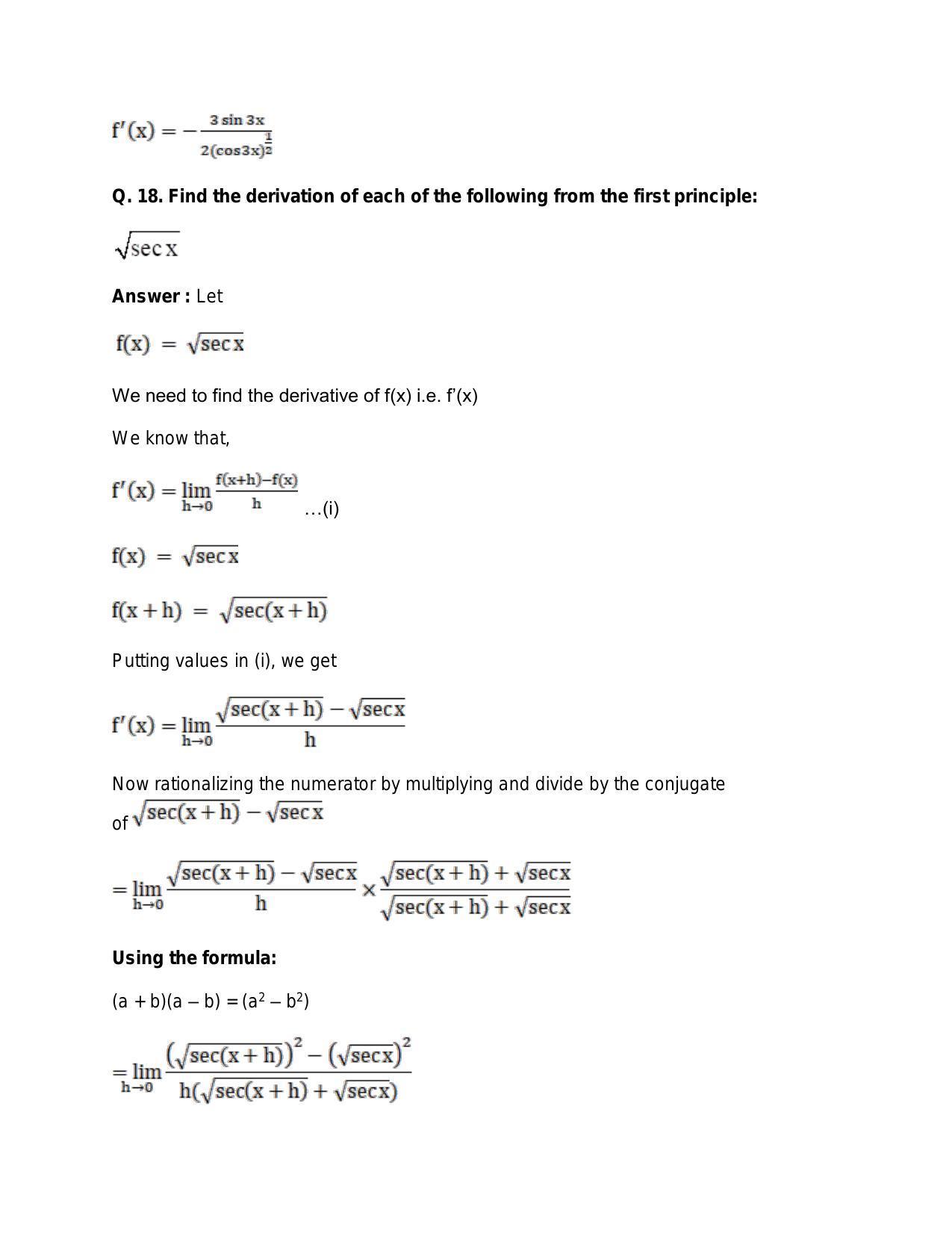 Chapter 28: Differentiation: RS Aggarwal Class 11 Solutions - Page 49