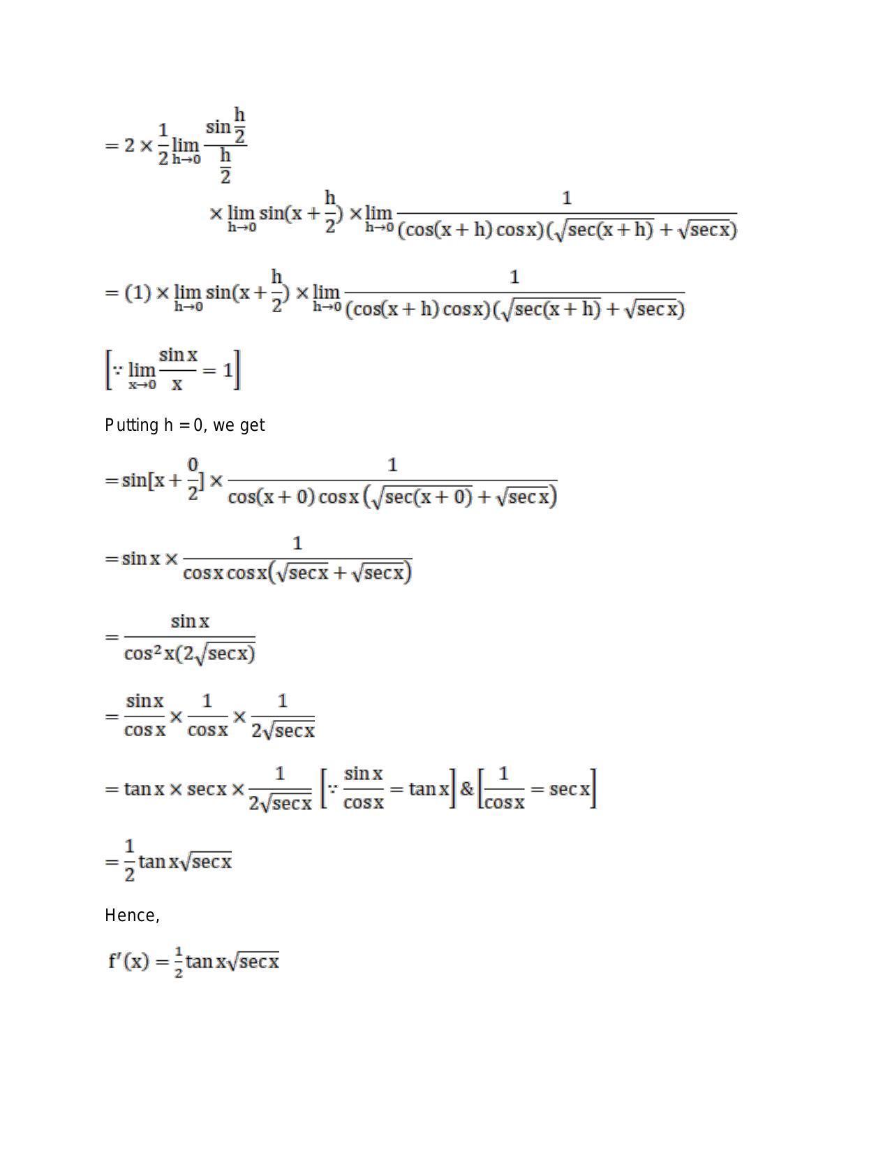 Chapter 28: Differentiation: RS Aggarwal Class 11 Solutions - Page 51