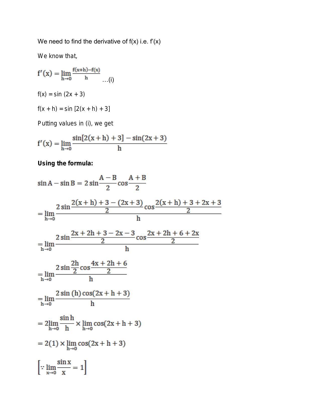 Chapter 28: Differentiation: RS Aggarwal Class 11 Solutions - Page 54
