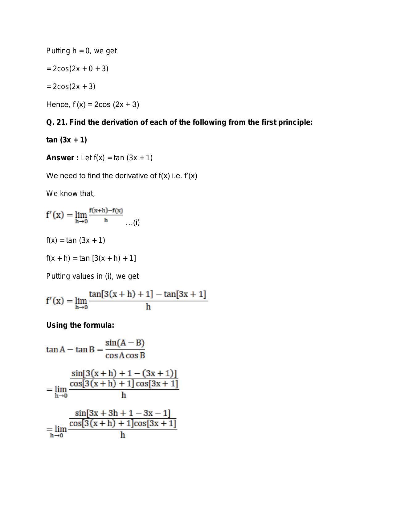 Chapter 28: Differentiation: RS Aggarwal Class 11 Solutions - Page 55