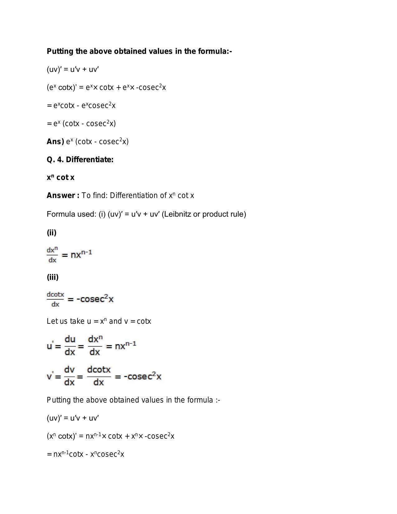Chapter 28: Differentiation: RS Aggarwal Class 11 Solutions - Page 59