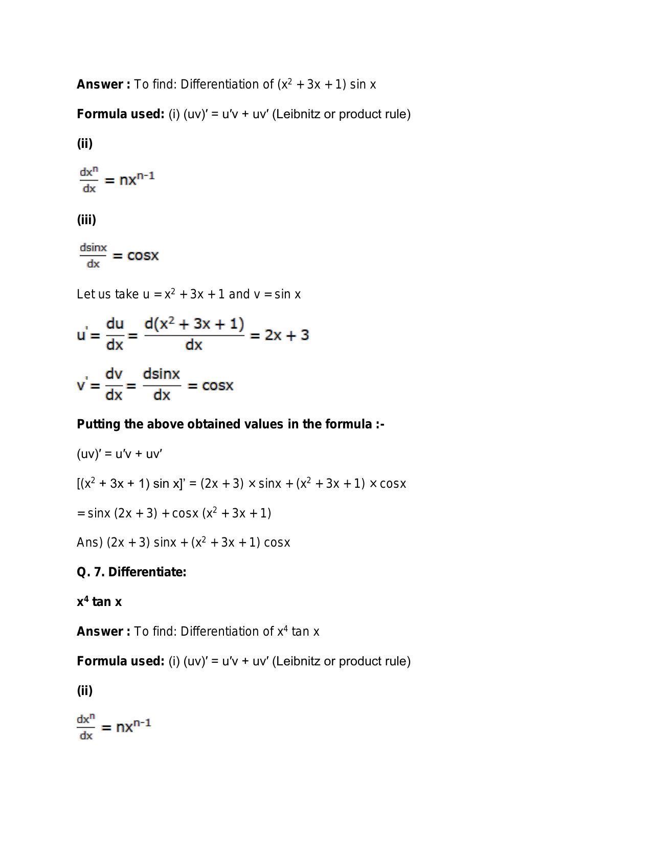 Chapter 28: Differentiation: RS Aggarwal Class 11 Solutions - Page 61