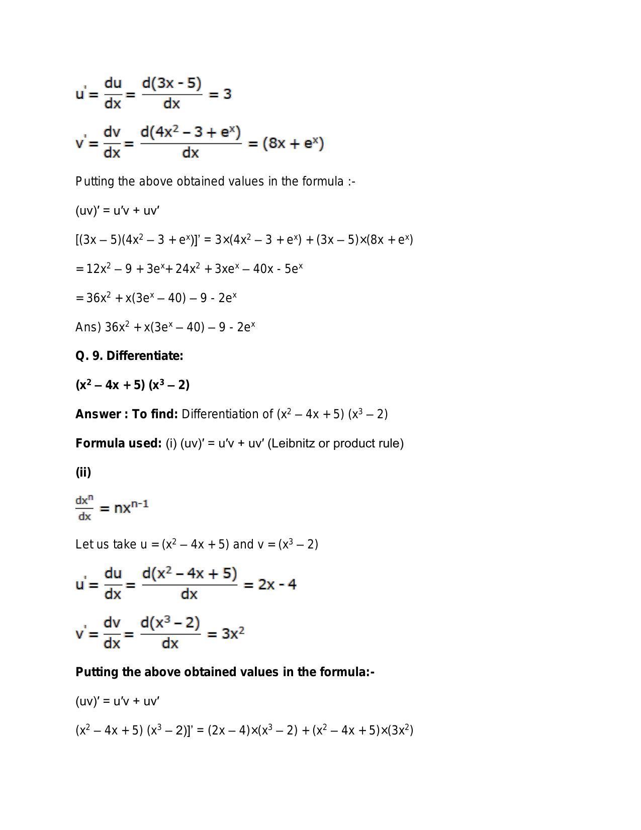 Chapter 28: Differentiation: RS Aggarwal Class 11 Solutions - Page 63