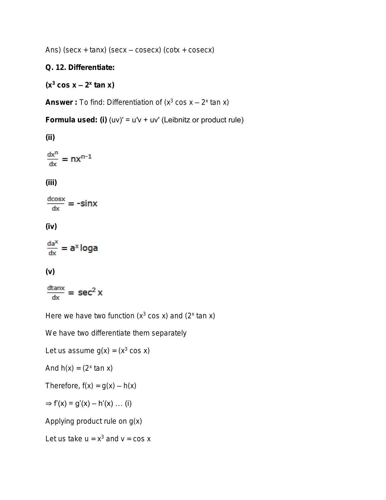 Chapter 28: Differentiation: RS Aggarwal Class 11 Solutions - Page 66