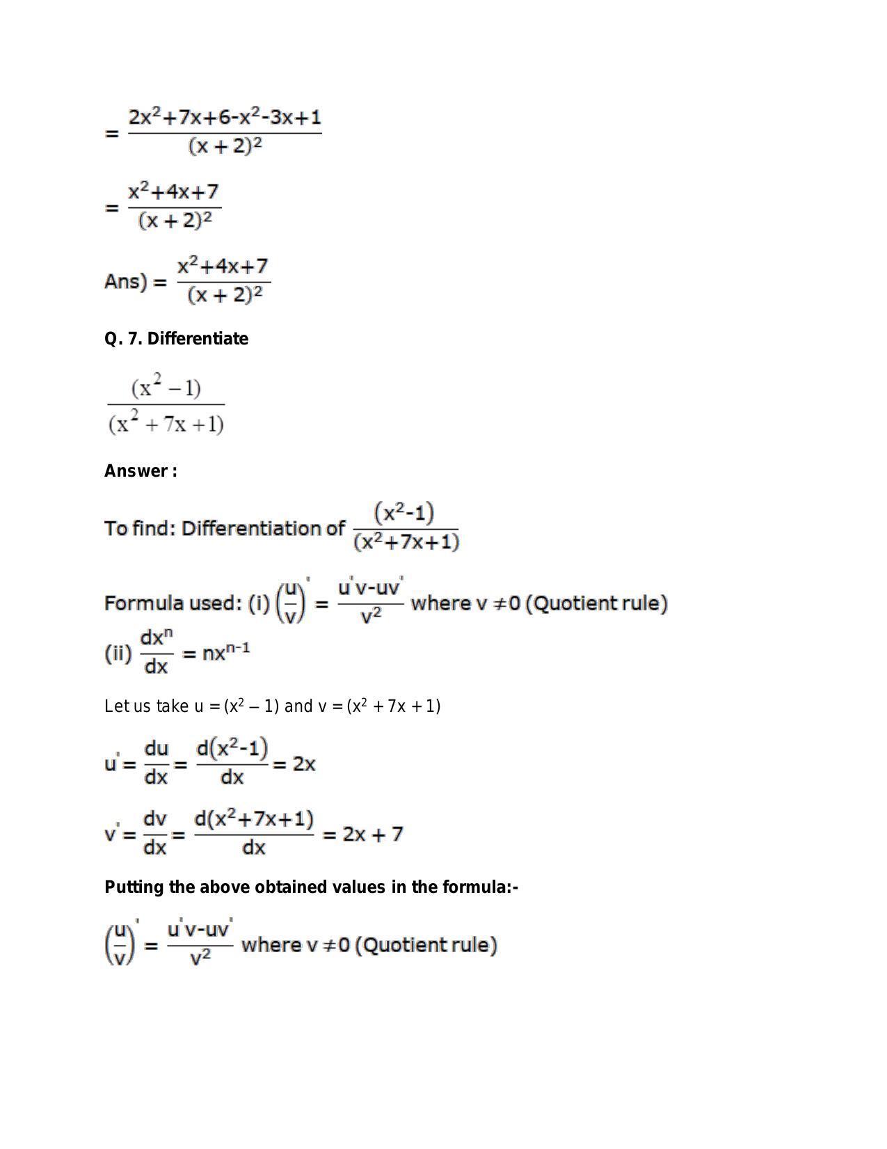 Chapter 28: Differentiation: RS Aggarwal Class 11 Solutions - Page 74