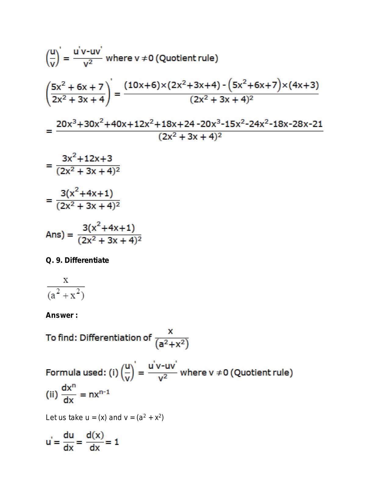 Chapter 28: Differentiation: RS Aggarwal Class 11 Solutions - Page 76