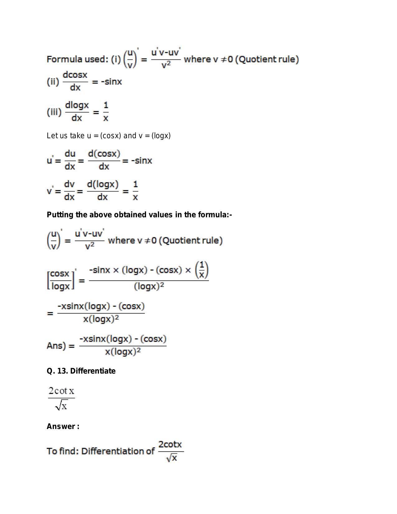 Chapter 28: Differentiation: RS Aggarwal Class 11 Solutions - Page 80