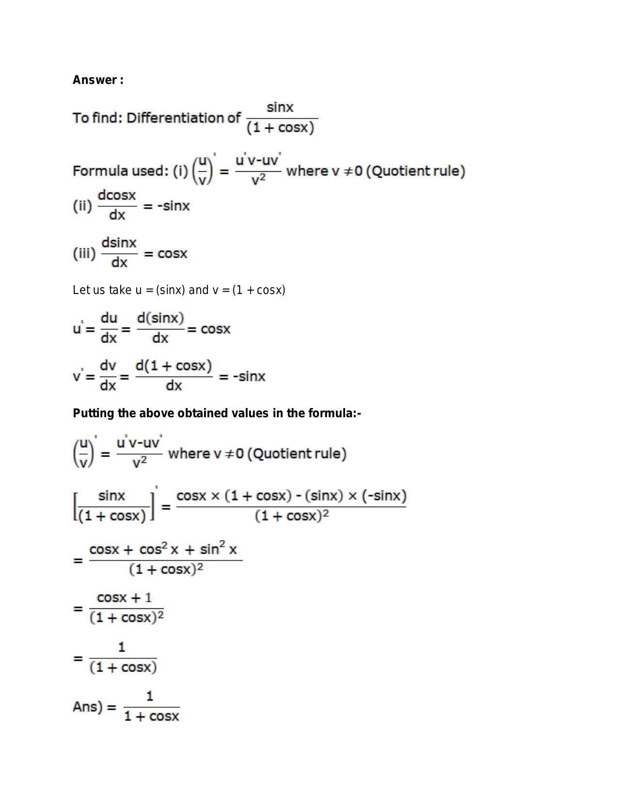 Chapter 28: Differentiation: RS Aggarwal Class 11 Solutions - Page 82
