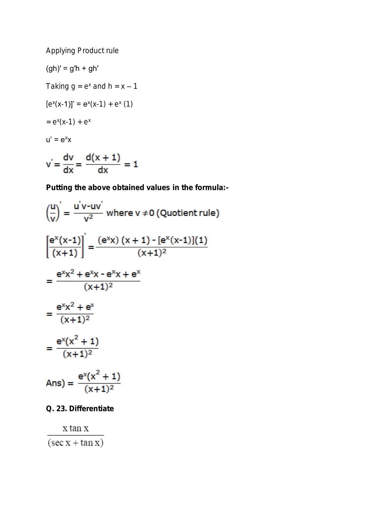 Chapter 28: Differentiation: RS Aggarwal Class 11 Solutions - Page 93