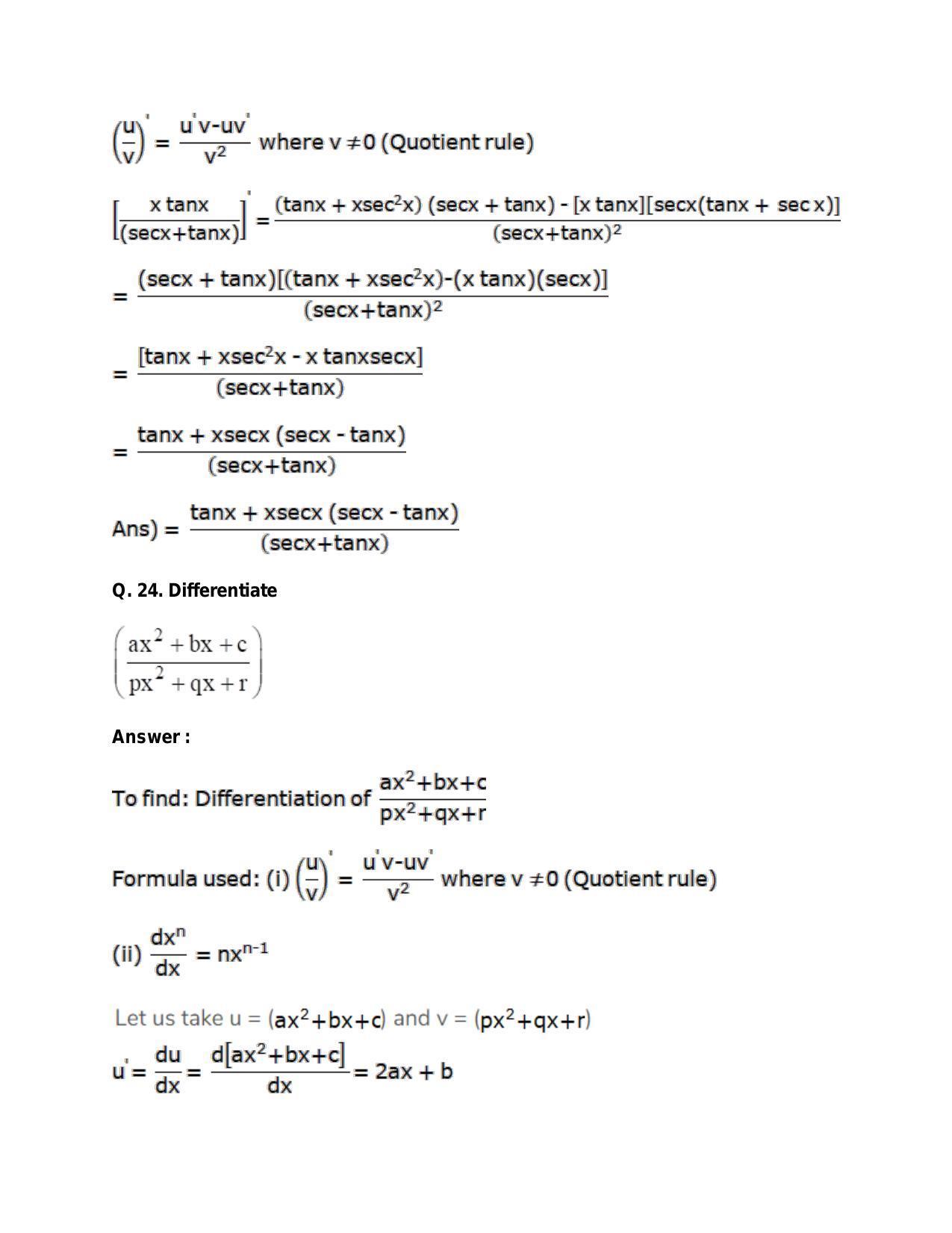 Chapter 28: Differentiation: RS Aggarwal Class 11 Solutions - Page 95