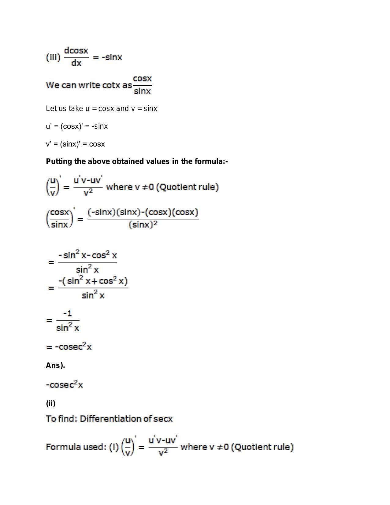 Chapter 28: Differentiation: RS Aggarwal Class 11 Solutions - Page 99