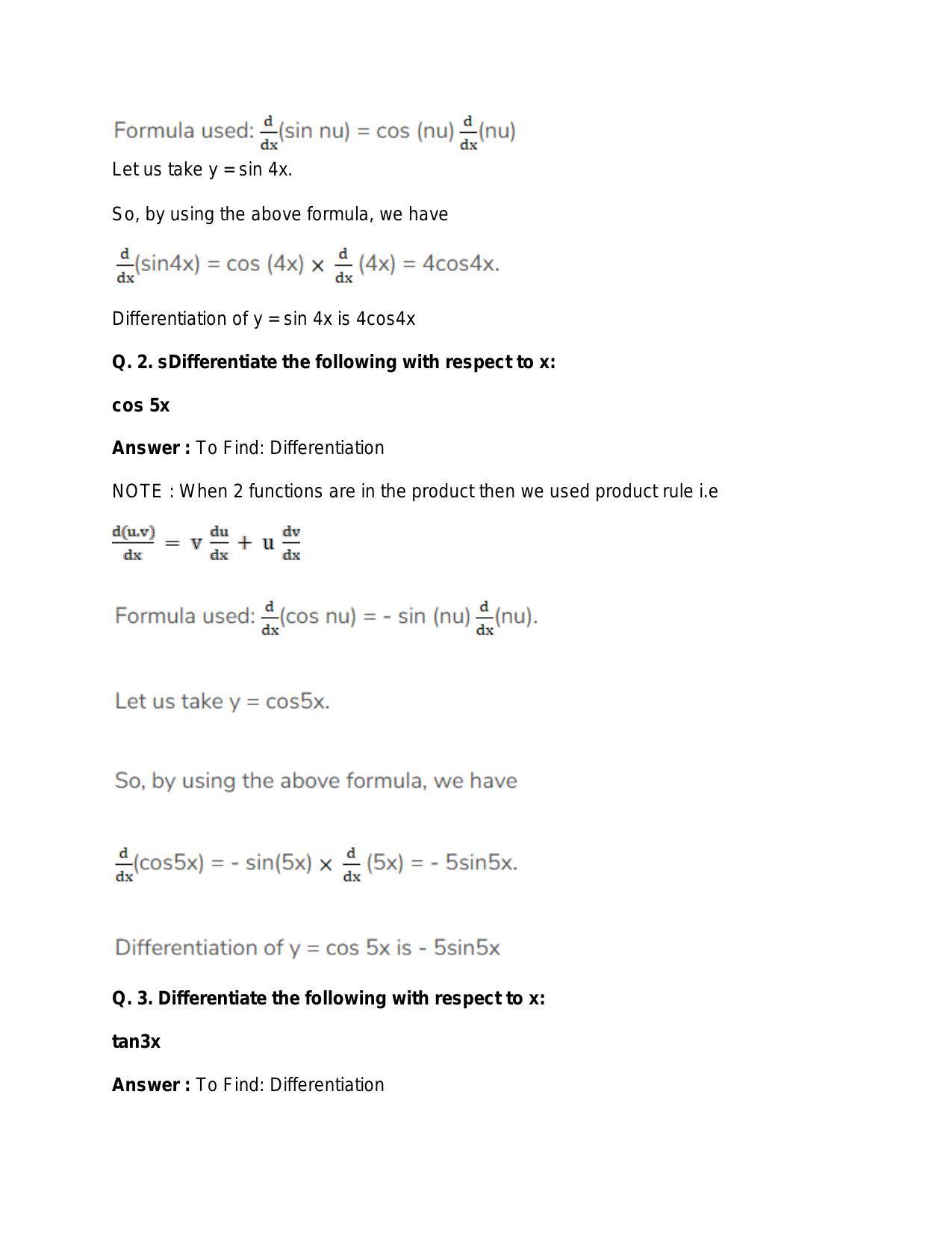 Chapter 28: Differentiation: RS Aggarwal Class 11 Solutions - Page 101