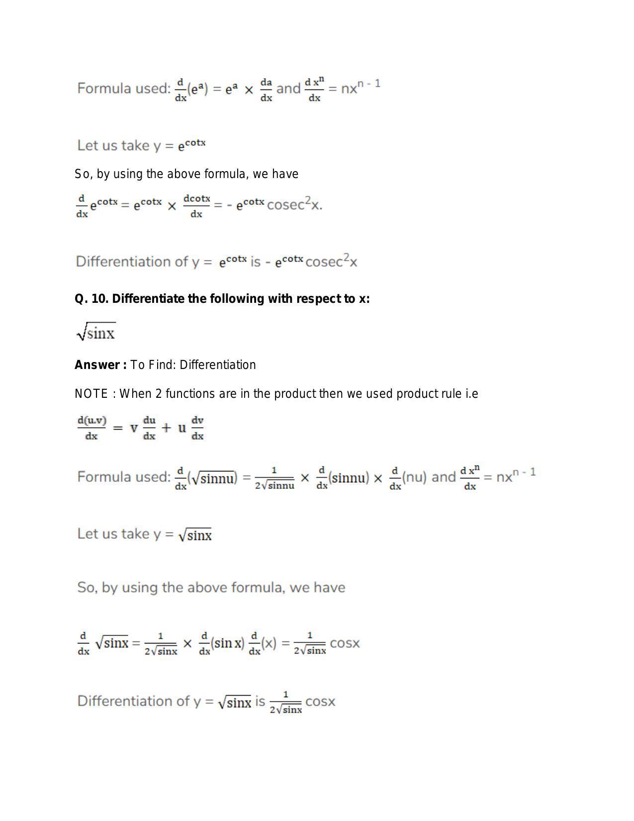 Chapter 28: Differentiation: RS Aggarwal Class 11 Solutions - Page 105