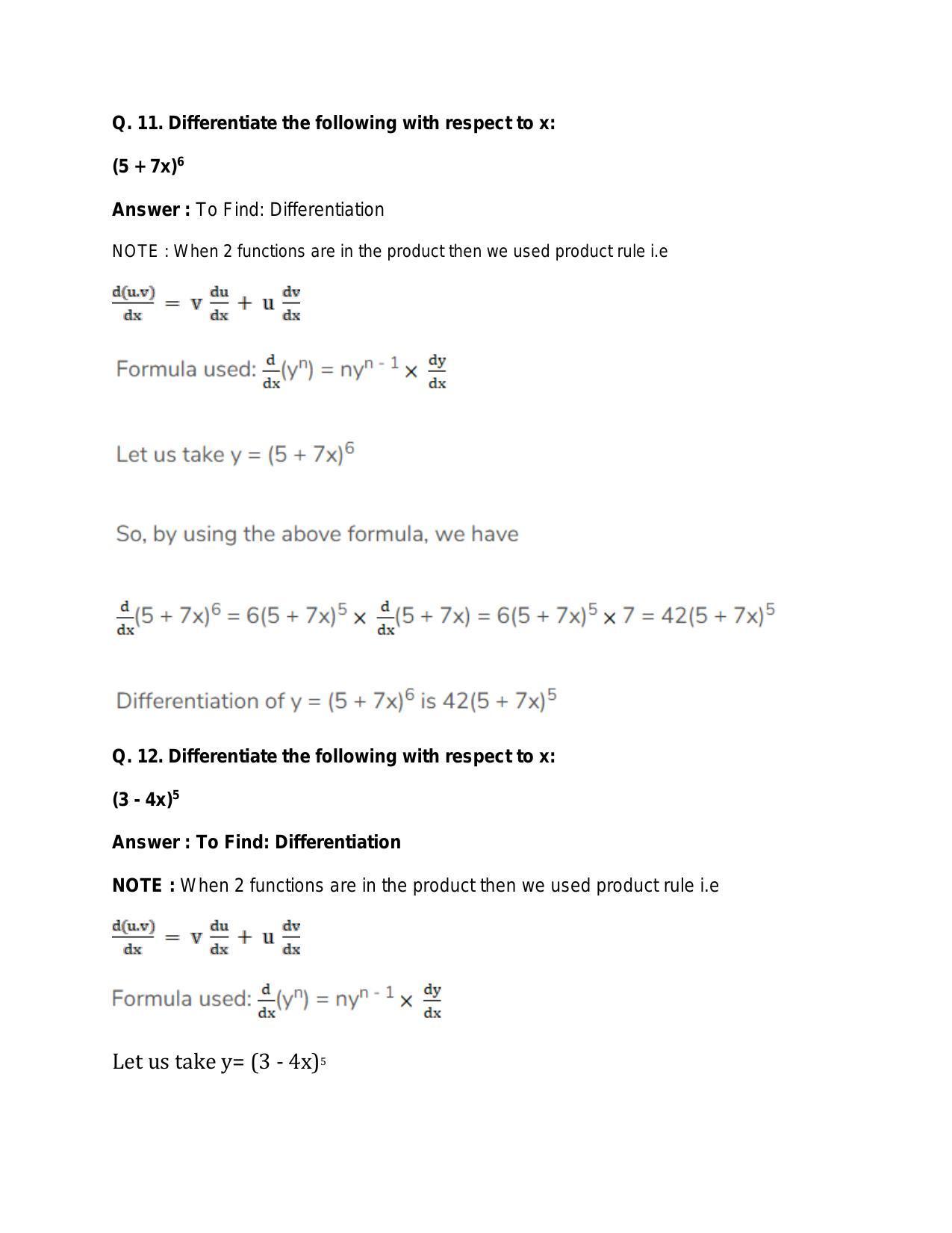 Chapter 28: Differentiation: RS Aggarwal Class 11 Solutions - Page 106