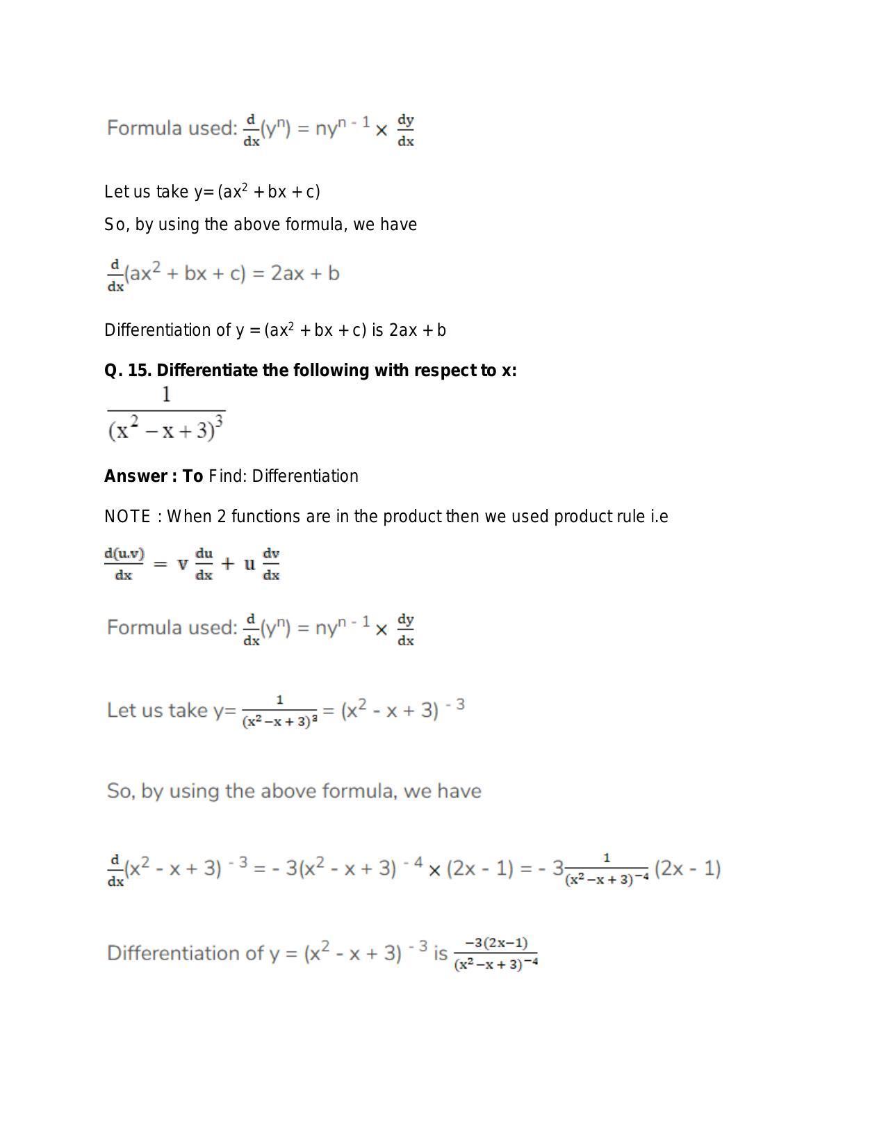 Chapter 28: Differentiation: RS Aggarwal Class 11 Solutions - Page 108