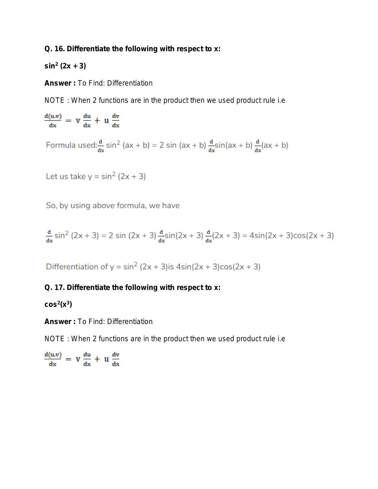 Chapter 28: Differentiation: RS Aggarwal Class 11 Solutions - Page 109