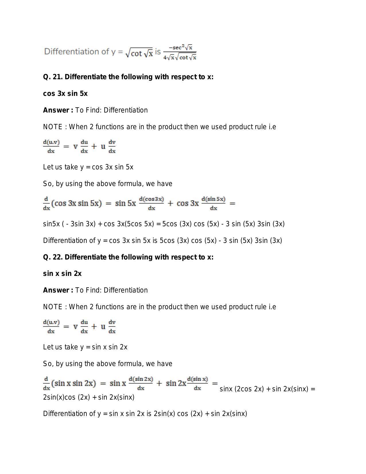 Chapter 28: Differentiation: RS Aggarwal Class 11 Solutions - Page 113