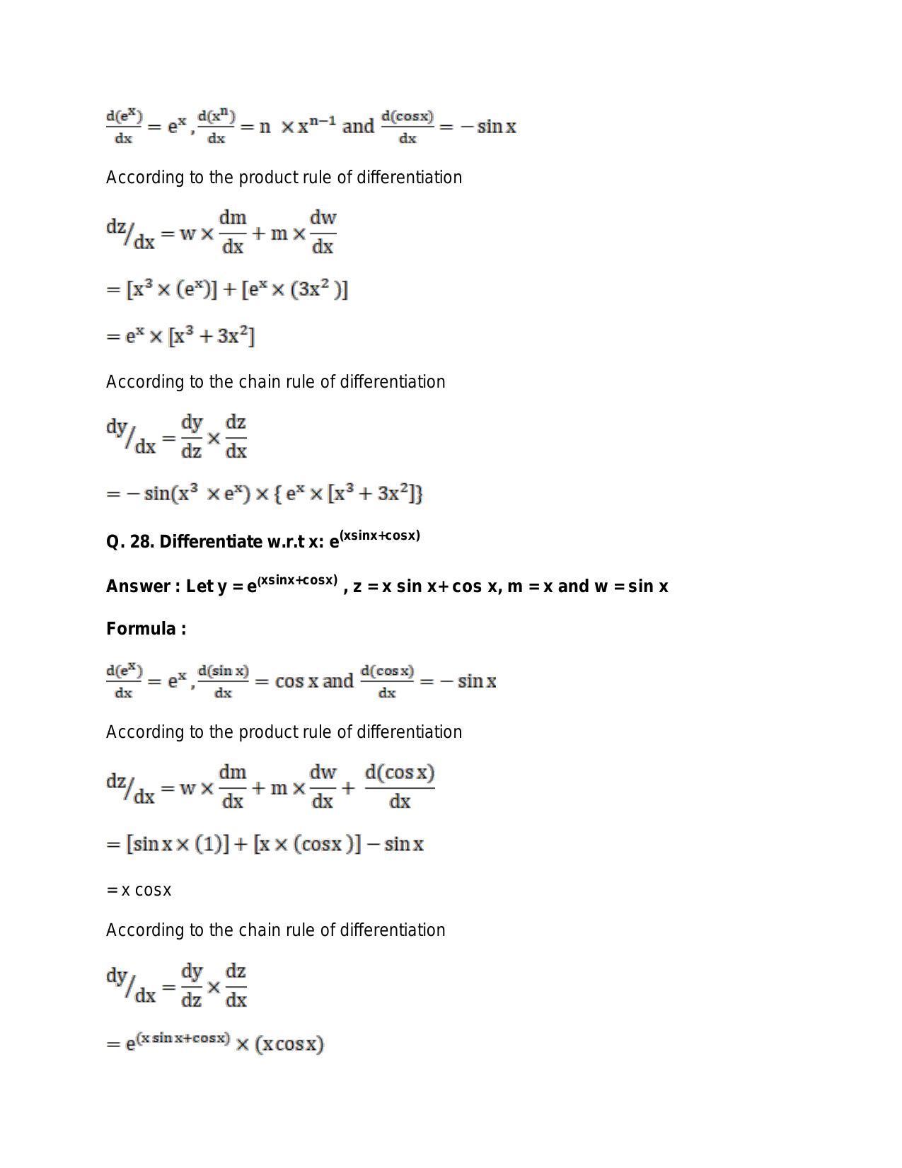 Chapter 28: Differentiation: RS Aggarwal Class 11 Solutions - Page 116