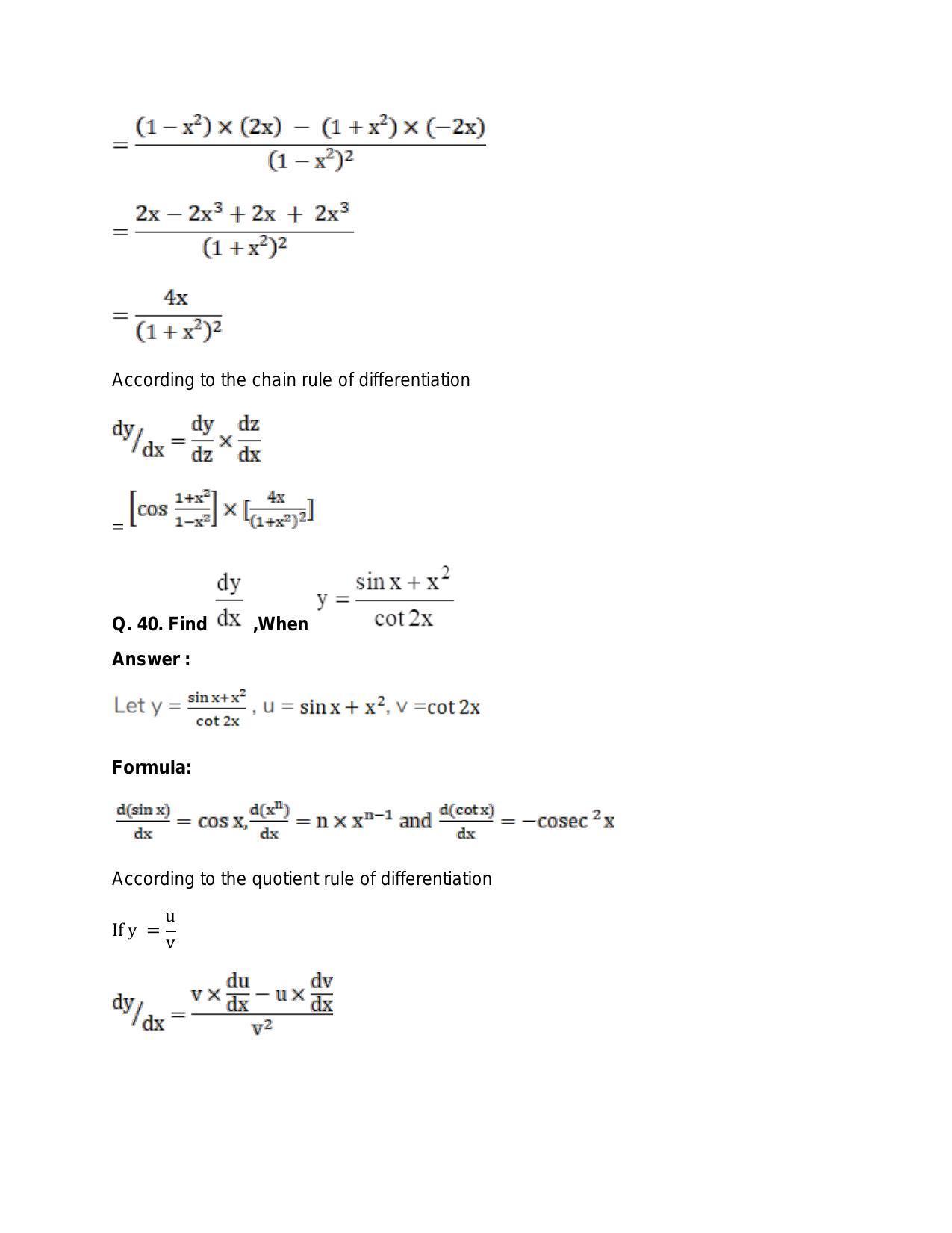 Chapter 28: Differentiation: RS Aggarwal Class 11 Solutions - Page 128