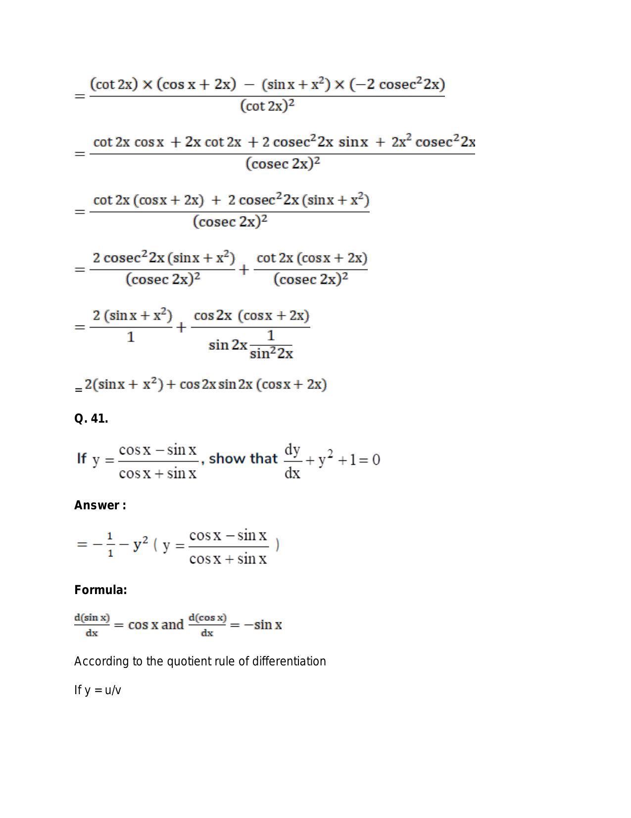 Chapter 28: Differentiation: RS Aggarwal Class 11 Solutions - Page 129