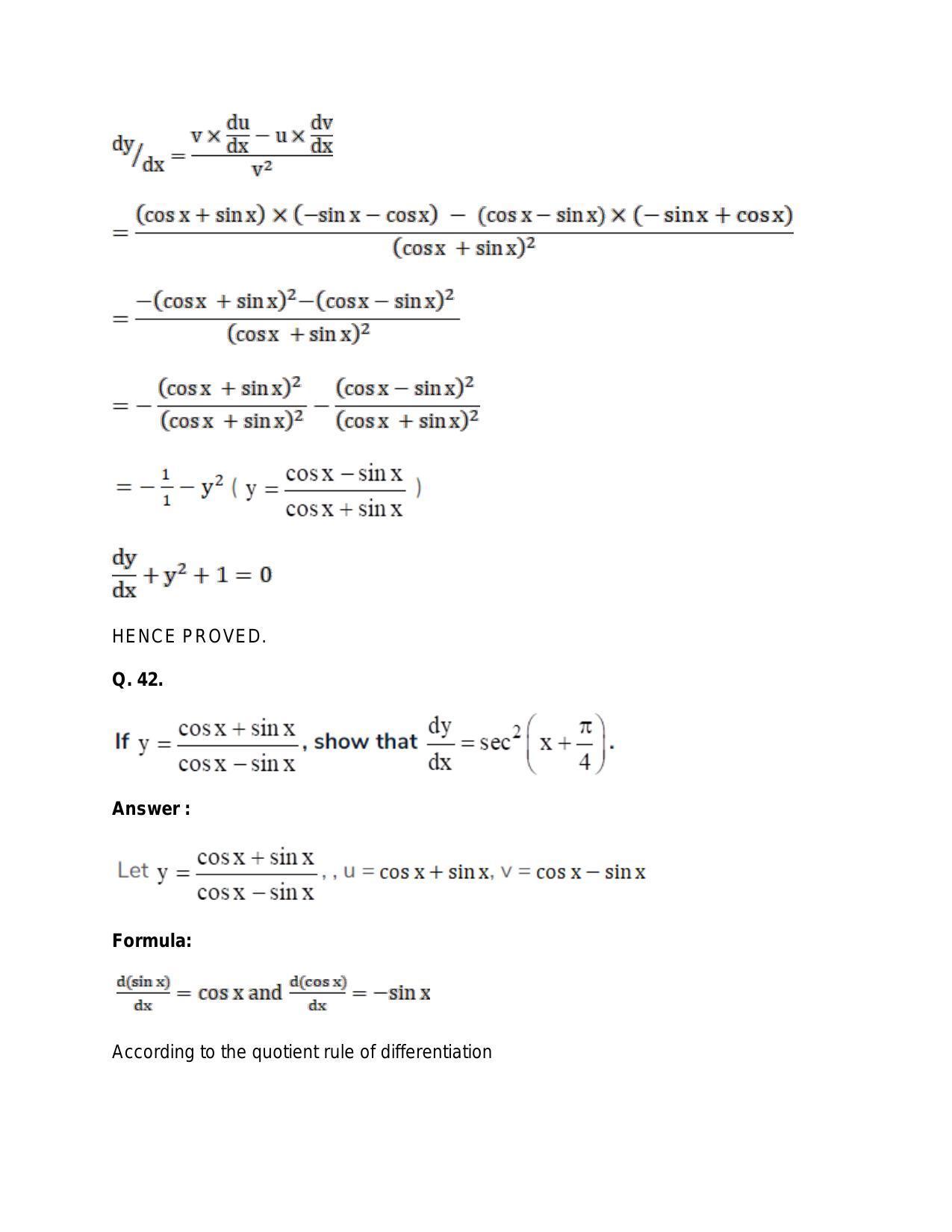 Chapter 28: Differentiation: RS Aggarwal Class 11 Solutions - Page 130