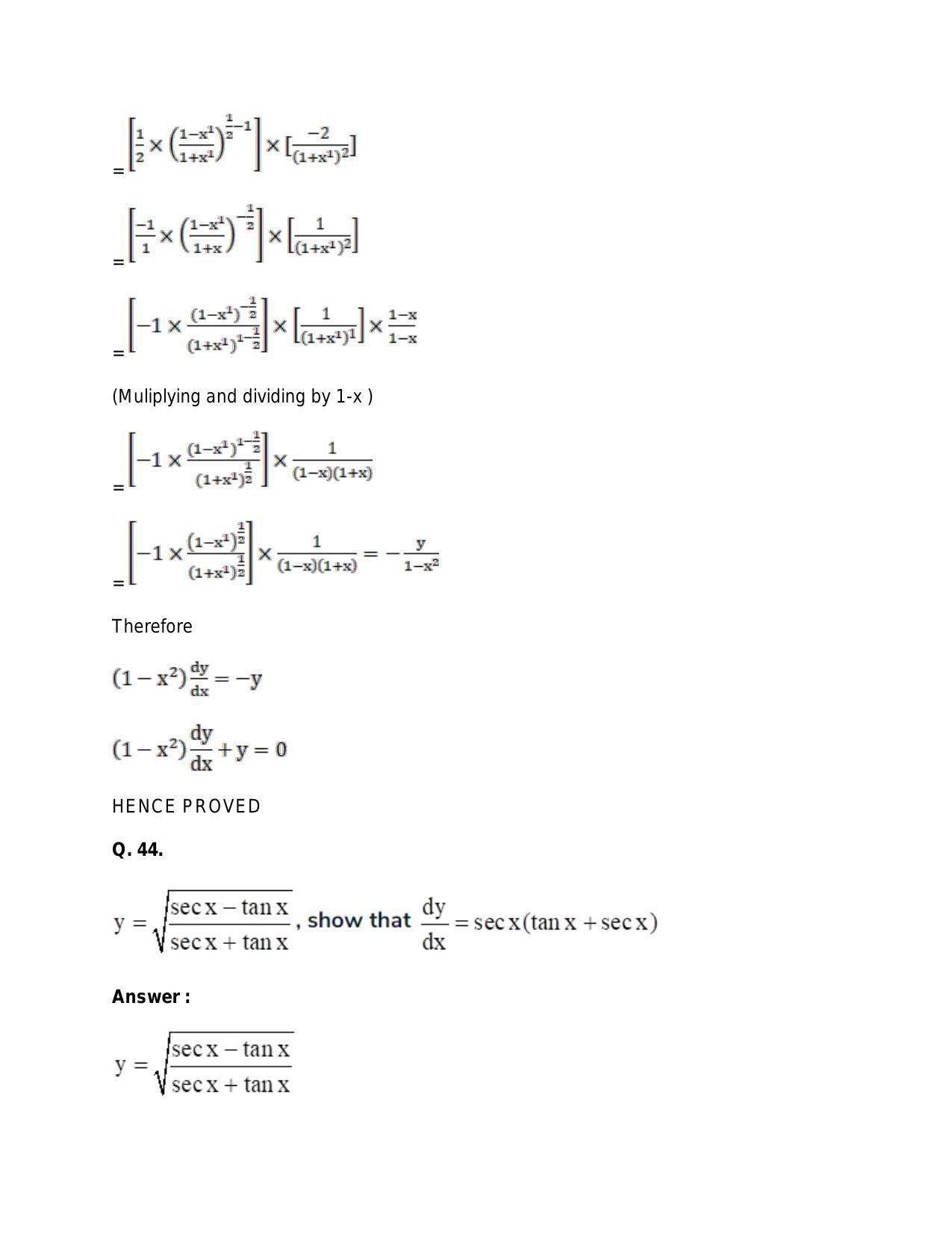 Chapter 28: Differentiation: RS Aggarwal Class 11 Solutions - Page 133