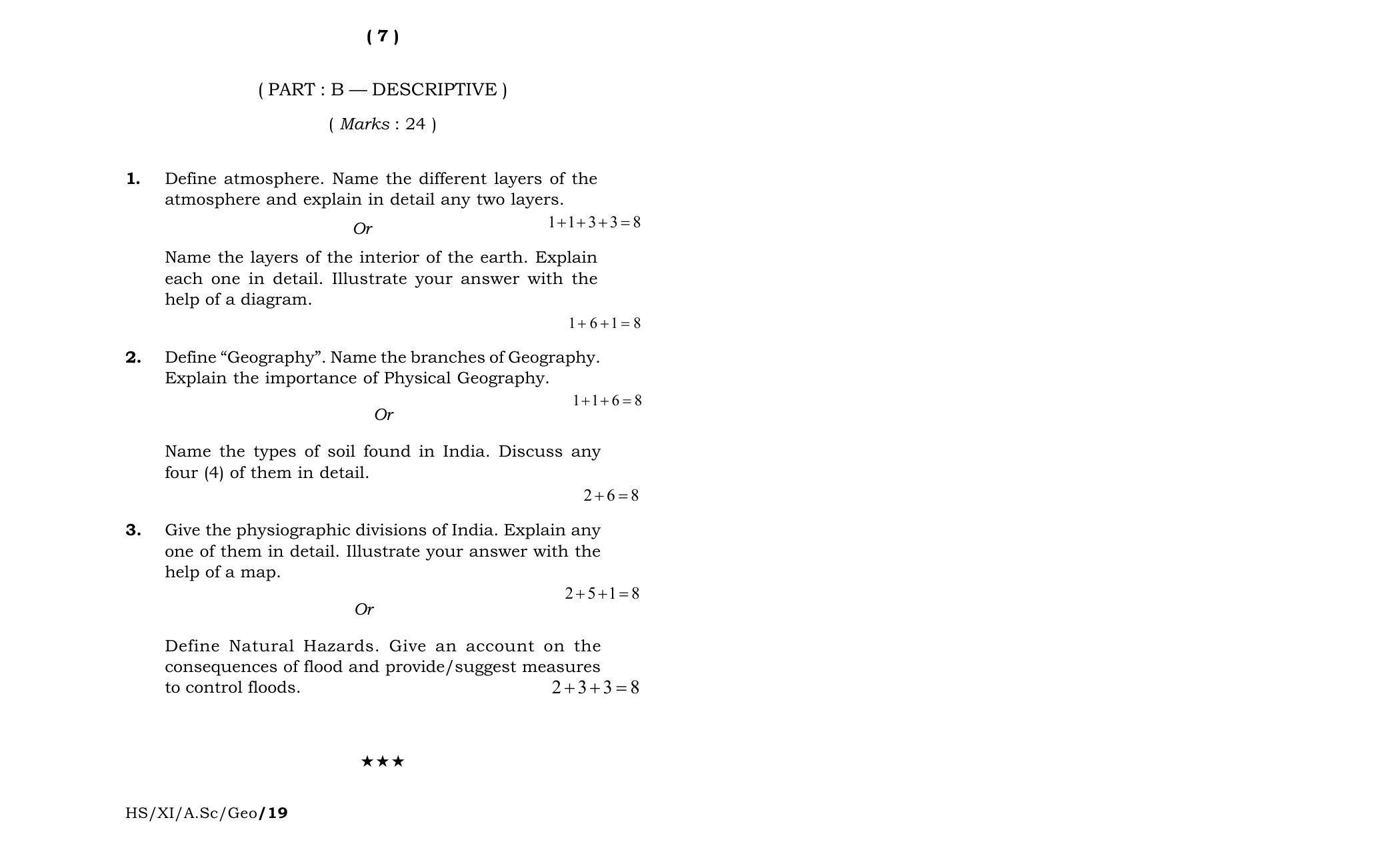 Meghalaya Board (MBOSE) Class 11 Geography 2019 Question Paper - Page 4