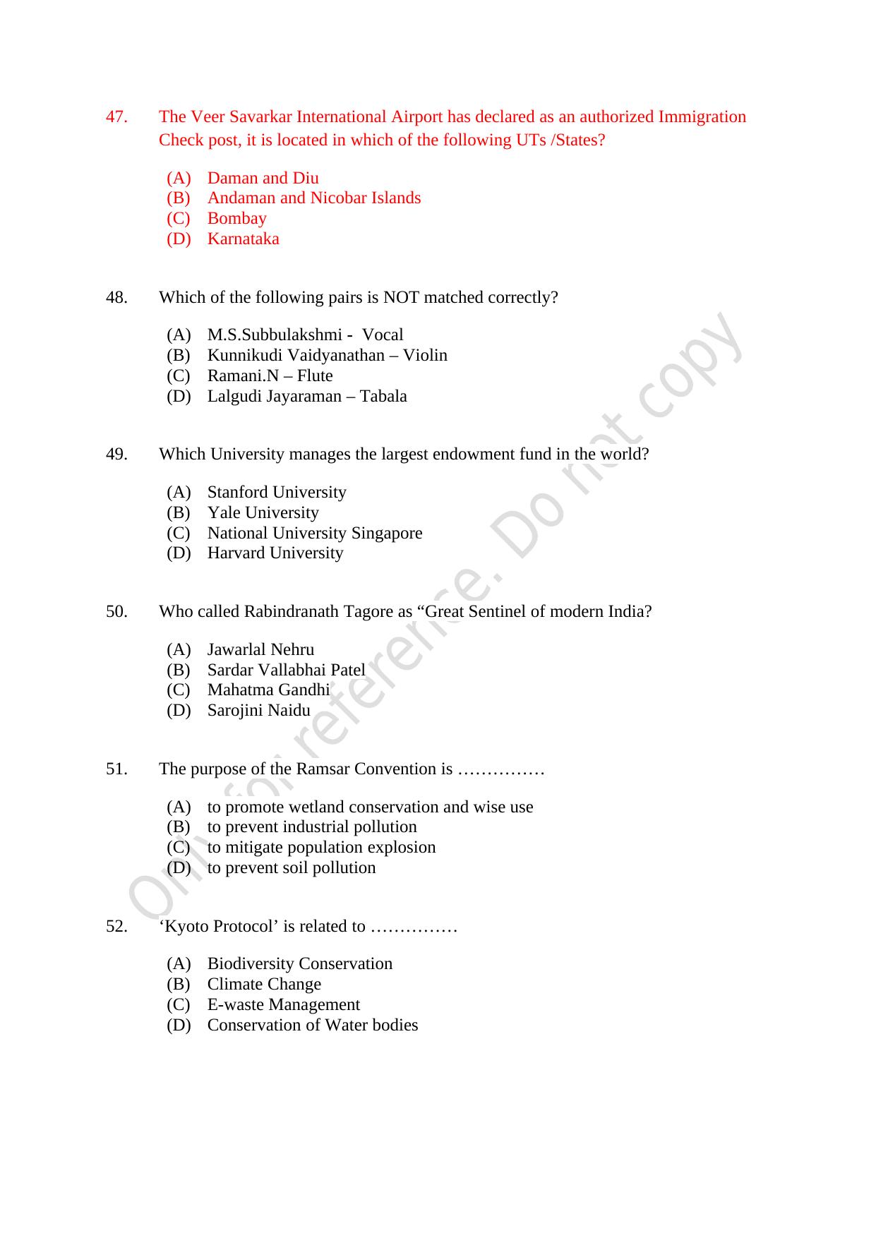 CUSAT CAT 2021 IP IPR (Ph.D) Question Paper - Page 14