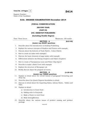 Annamalai University Desktop Publishing B.Sc Visual Communication December 2014 Question Papers