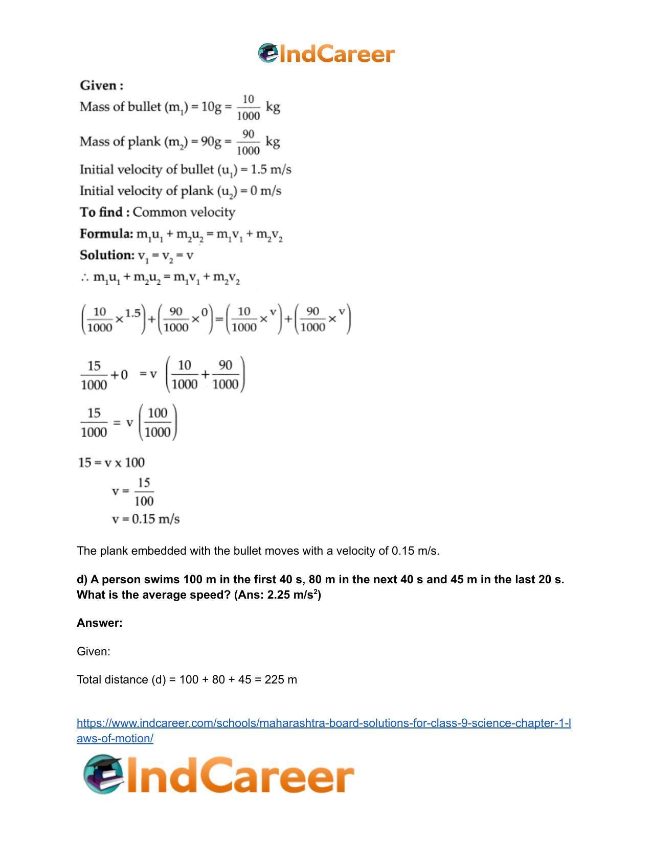 Maharashtra Board Solutions for Class 9- Science: Chapter 1- Laws of Motion - Page 8