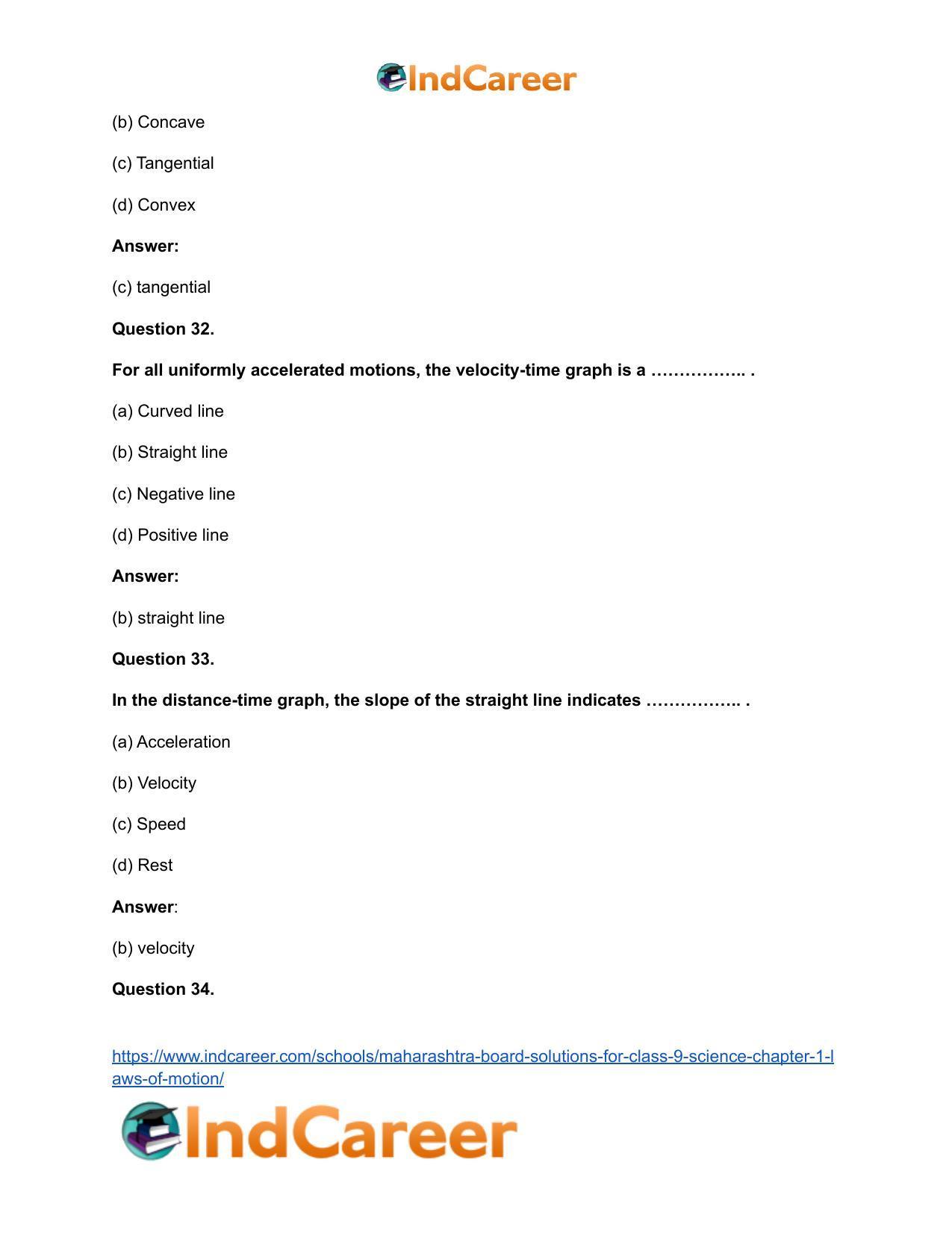 Maharashtra Board Solutions for Class 9- Science: Chapter 1- Laws of Motion - Page 22