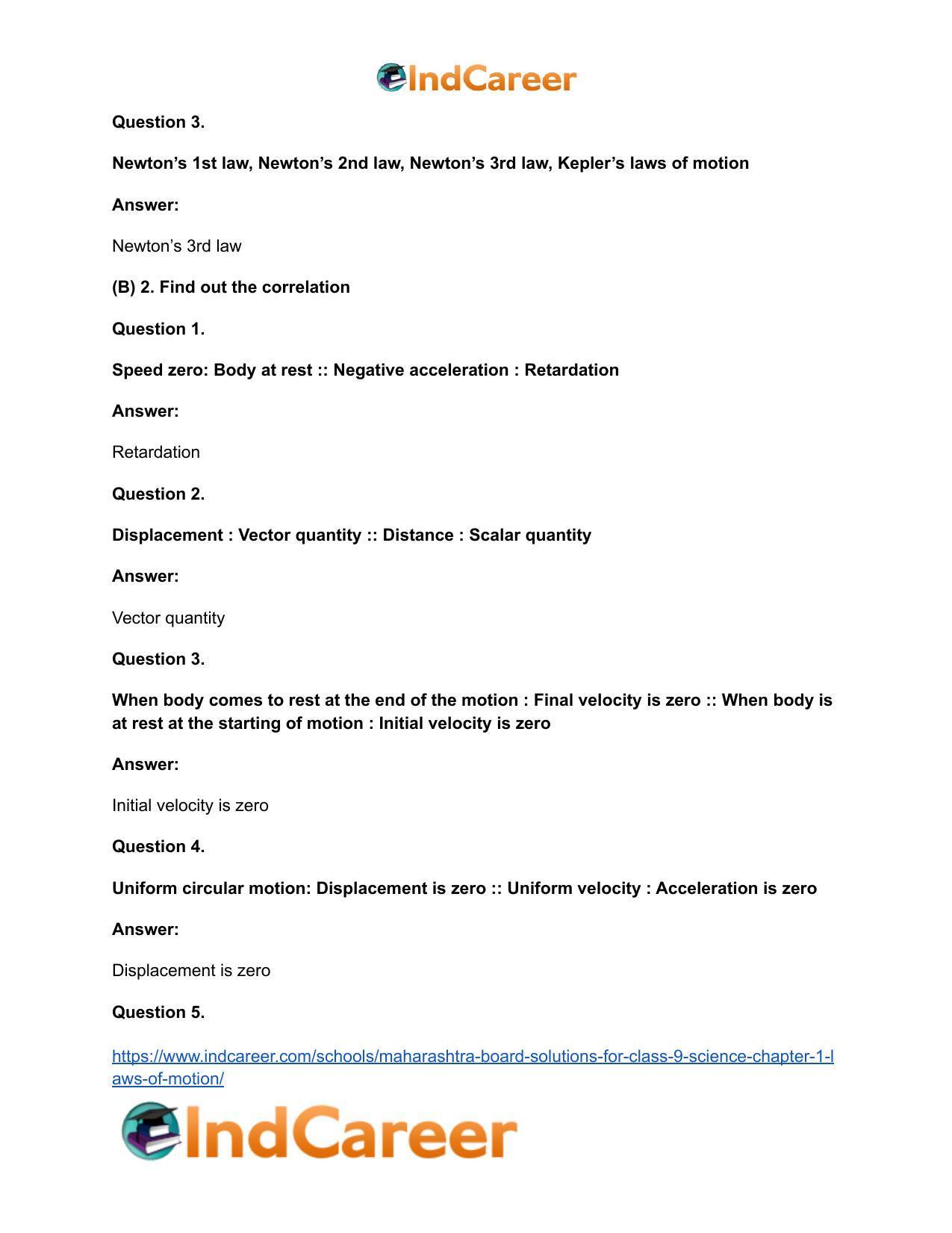 Maharashtra Board Solutions for Class 9- Science: Chapter 1- Laws of Motion - Page 27