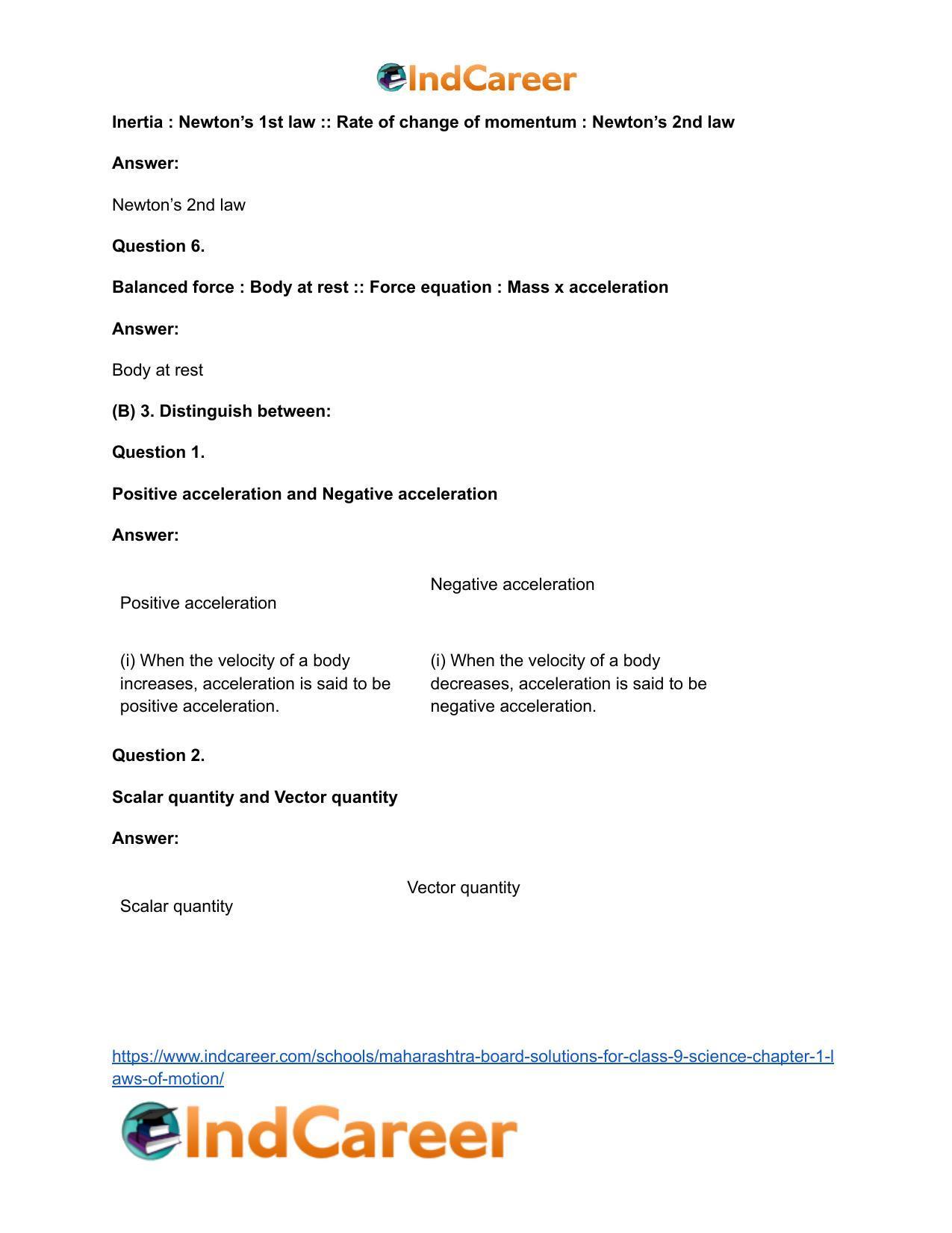Maharashtra Board Solutions for Class 9- Science: Chapter 1- Laws of Motion - Page 28
