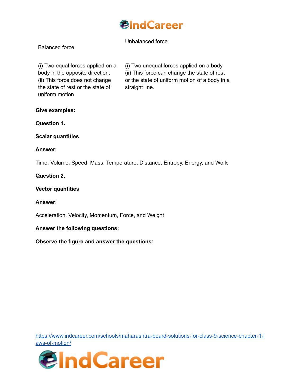 Maharashtra Board Solutions for Class 9- Science: Chapter 1- Laws of Motion - Page 44