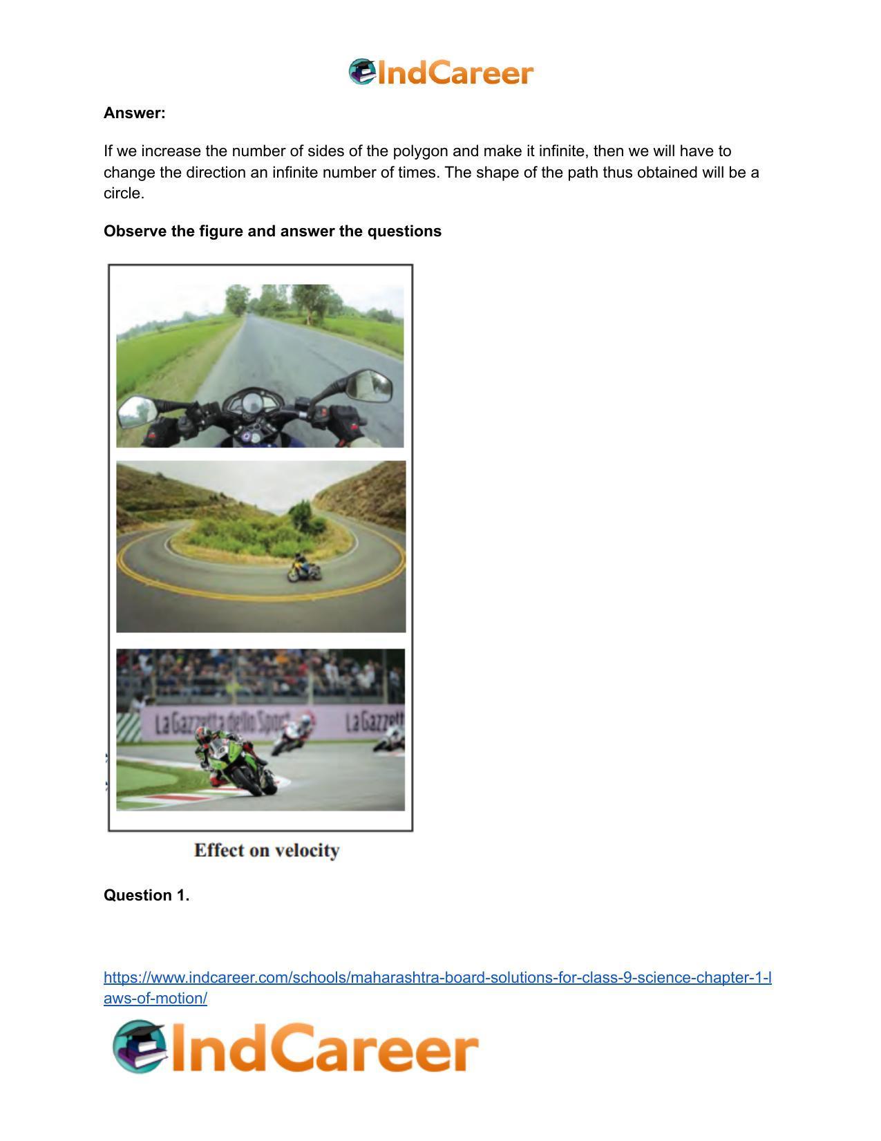 Maharashtra Board Solutions for Class 9- Science: Chapter 1- Laws of Motion - Page 46