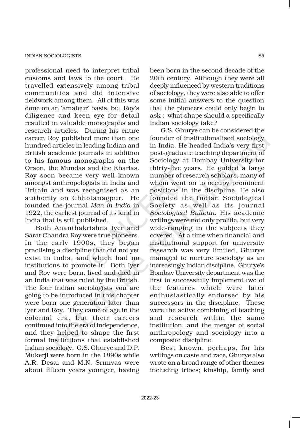 NCERT Book for Class 11 Sociology (Part-II) Chapter 5 Indian Sociologists - Page 3