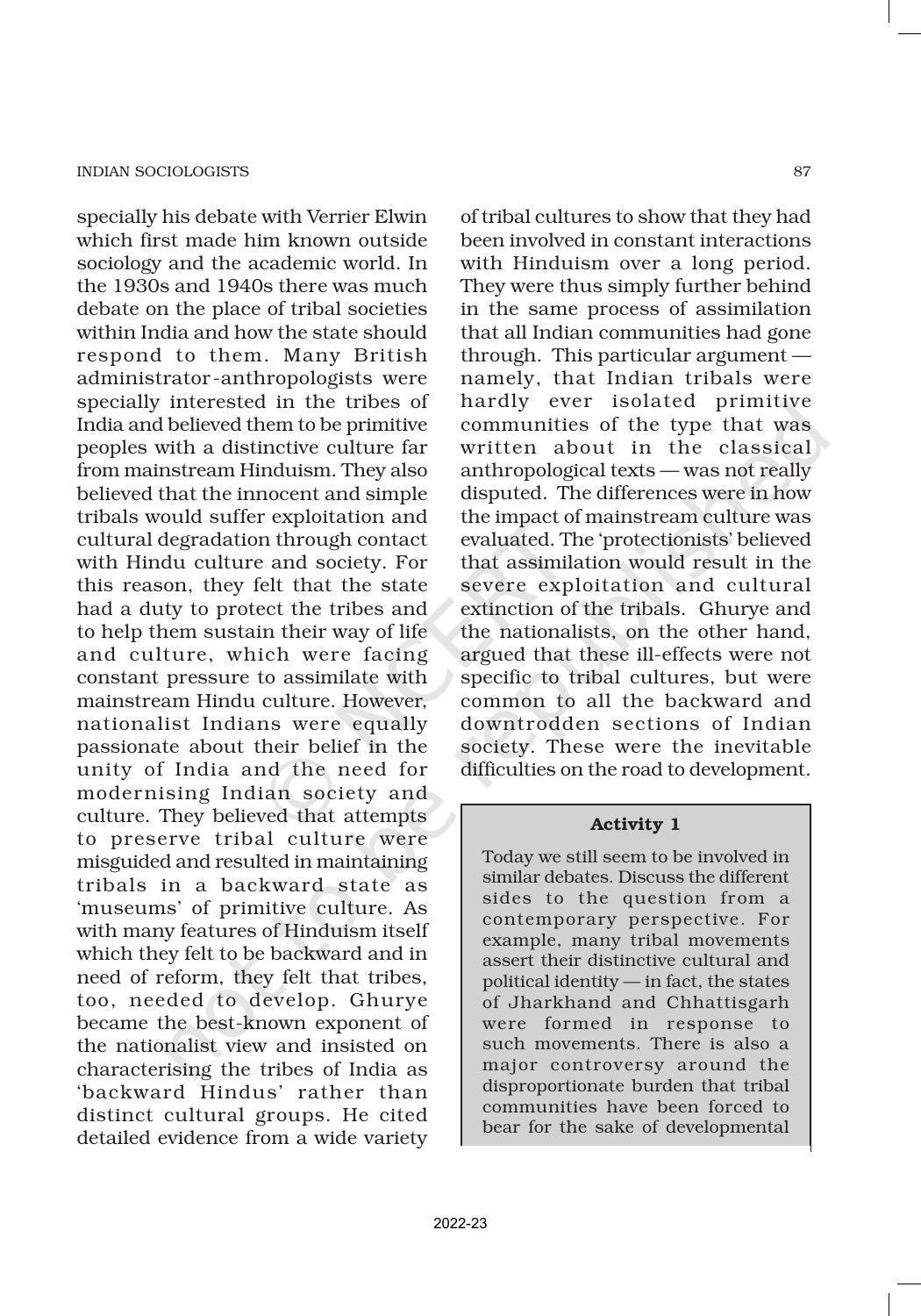 NCERT Book for Class 11 Sociology (Part-II) Chapter 5 Indian Sociologists - Page 5