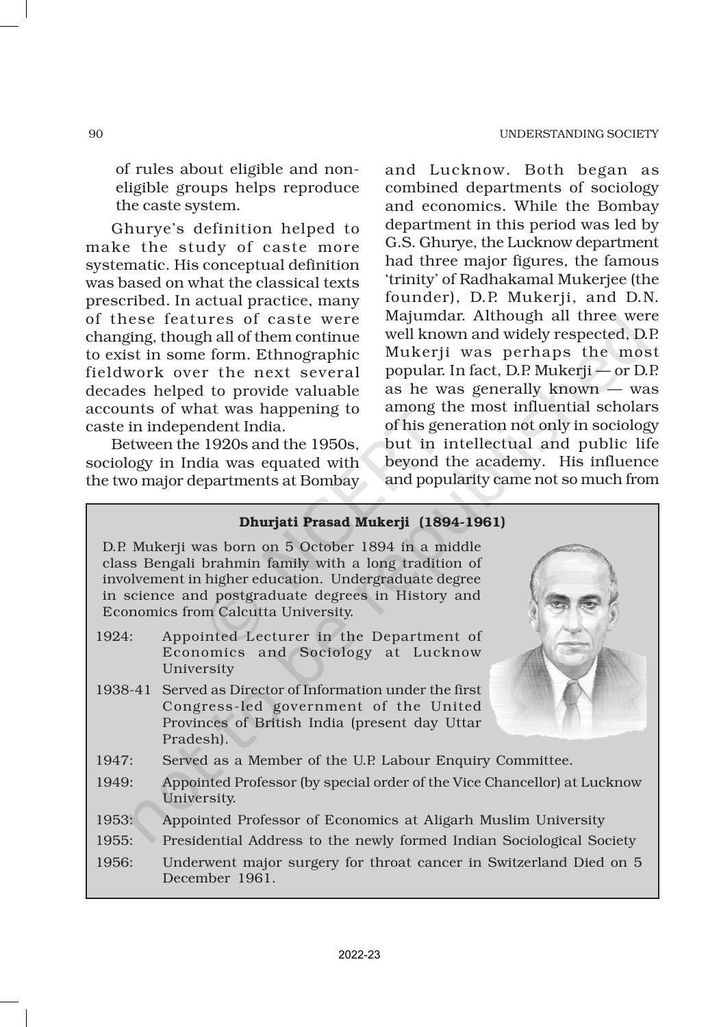 NCERT Book for Class 11 Sociology (Part-II) Chapter 5 Indian Sociologists - Page 8