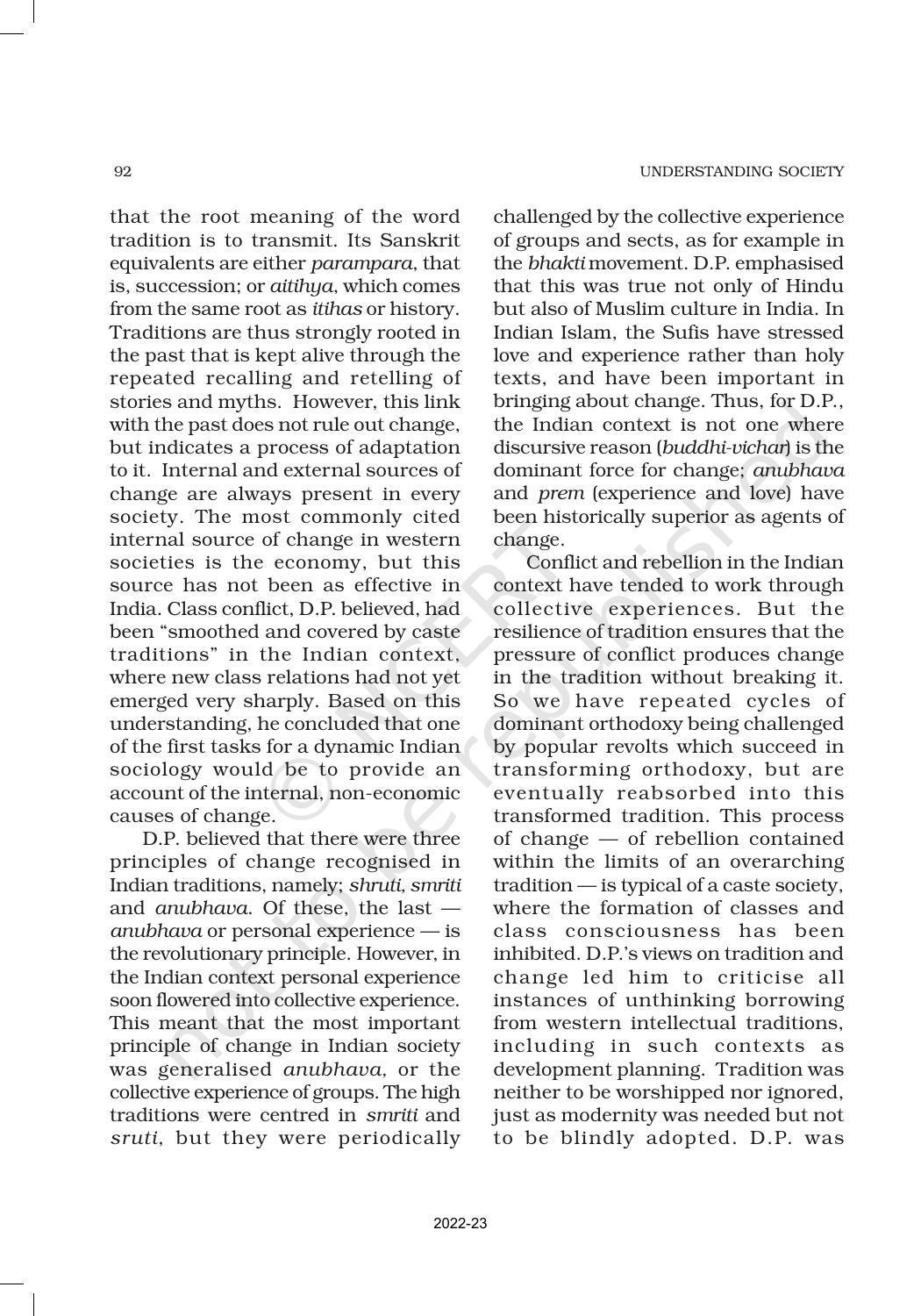 NCERT Book for Class 11 Sociology (Part-II) Chapter 5 Indian Sociologists - Page 10