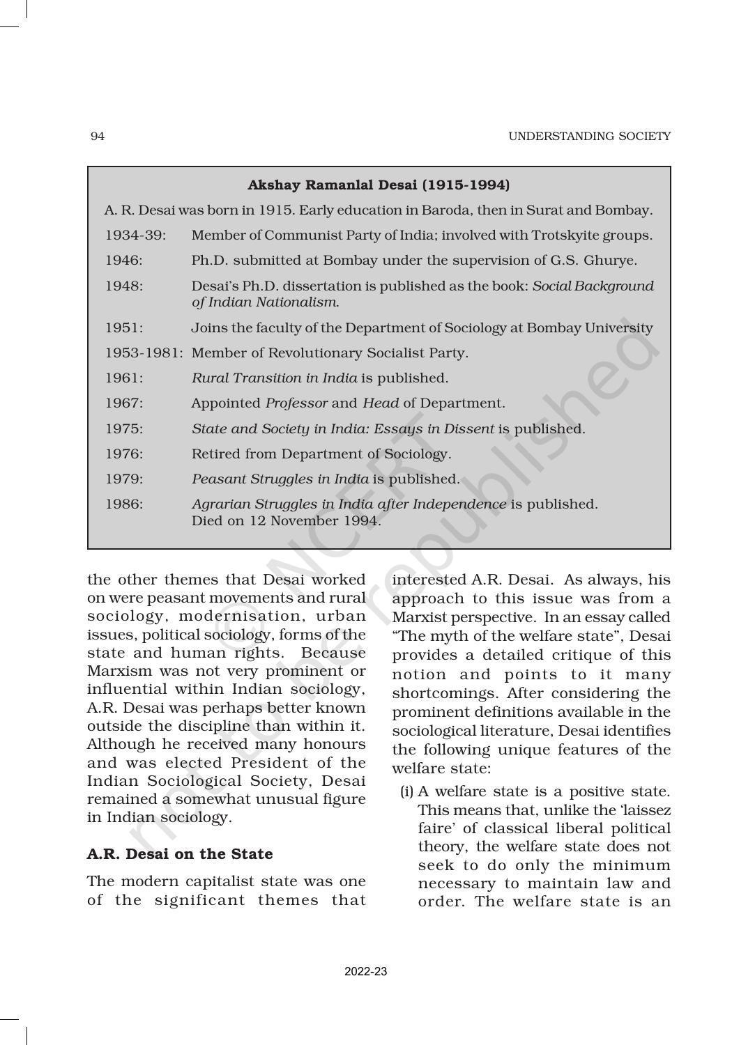 NCERT Book for Class 11 Sociology (Part-II) Chapter 5 Indian Sociologists - Page 12