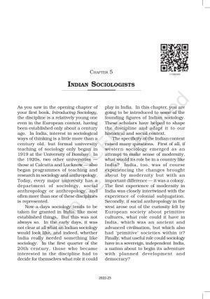 NCERT Book for Class 11 Sociology (Part-II) Chapter 5 Indian Sociologists
