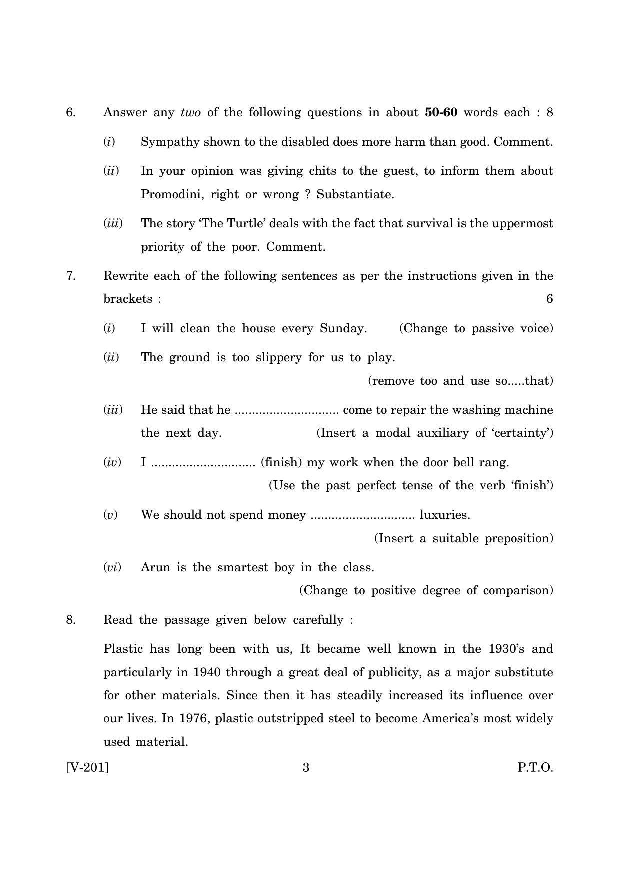 Goa Board Class 12 English Communication Skills  2019 (March 2019) Question Paper - Page 3
