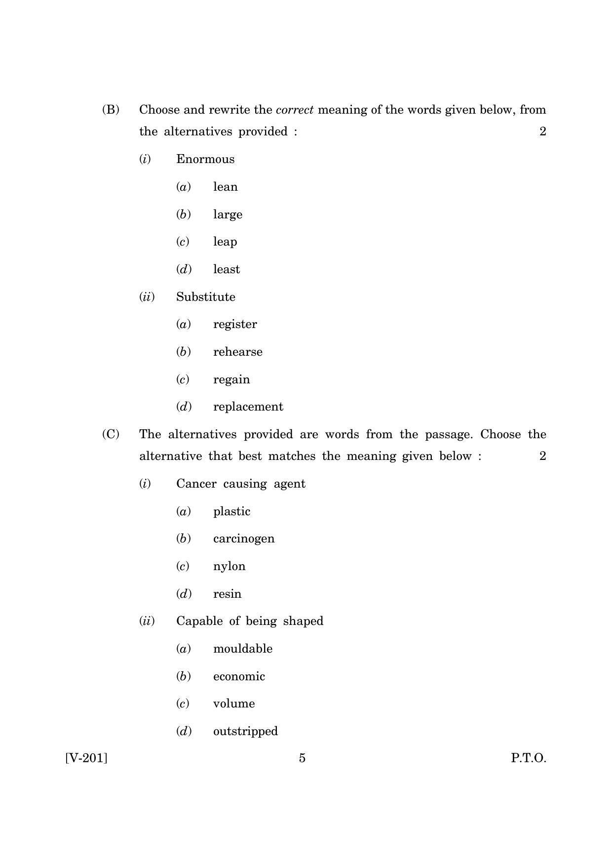 Goa Board Class 12 English Communication Skills  2019 (March 2019) Question Paper - Page 5
