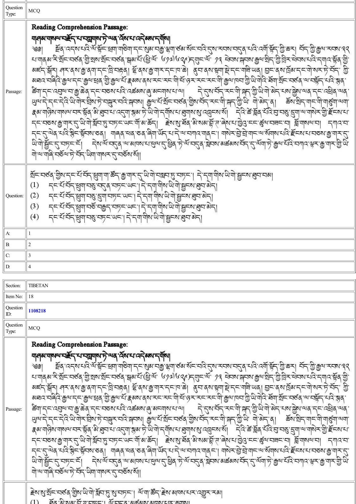 CUET 2022 Question Paper of Tibetan - Page 11