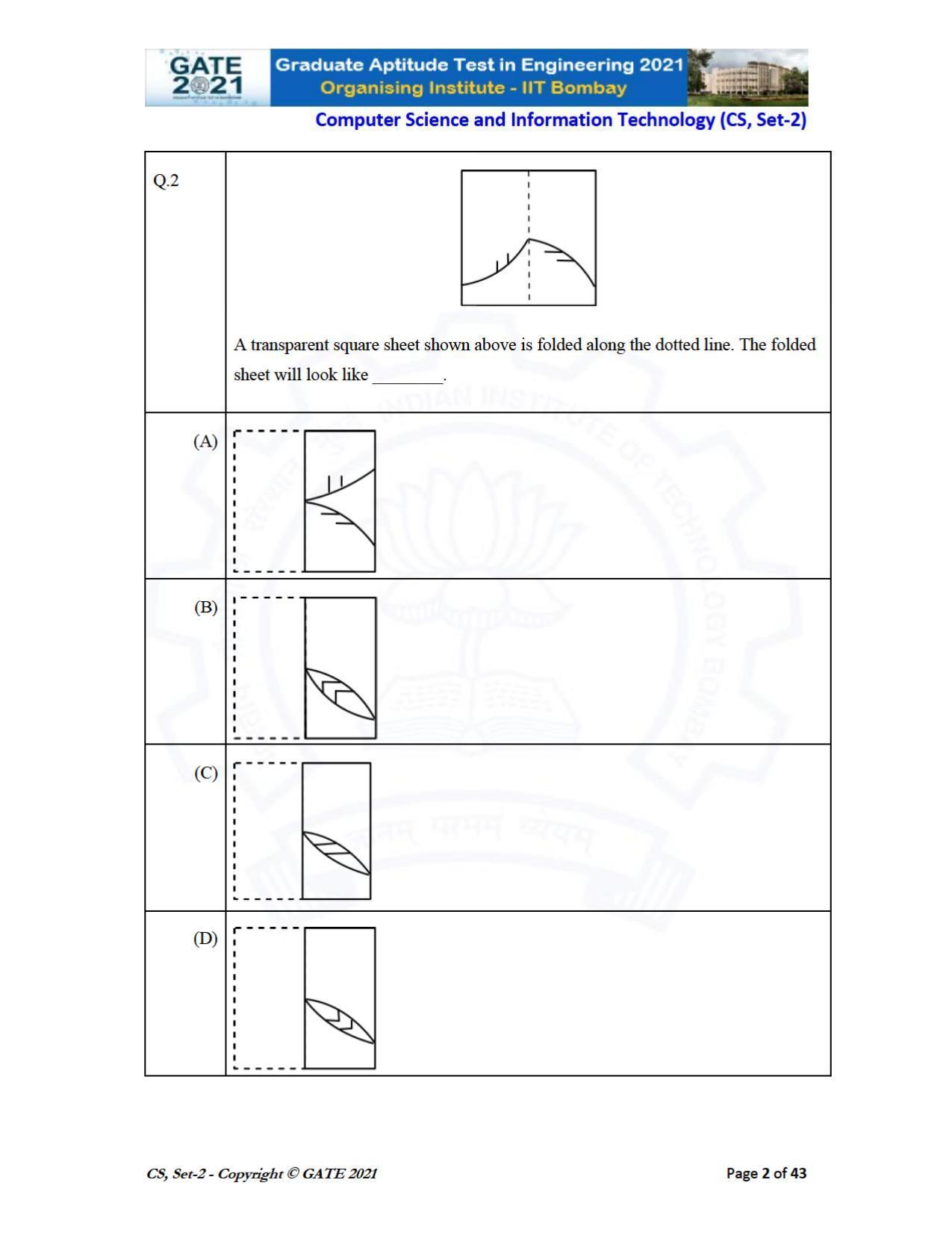 GATE 2021 Computer Science & Information Technology (CS) Question Paper - Page 47