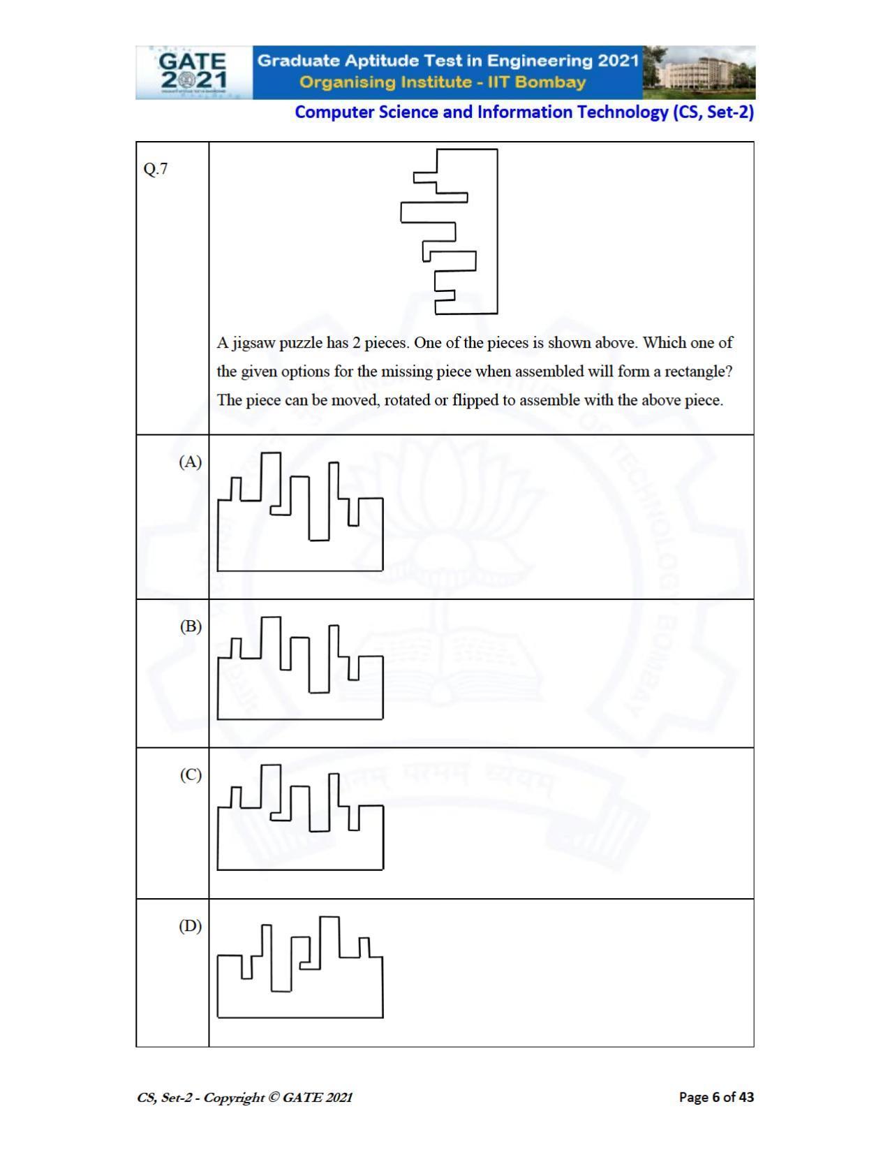 GATE 2021 Computer Science & Information Technology (CS) Question Paper - Page 51