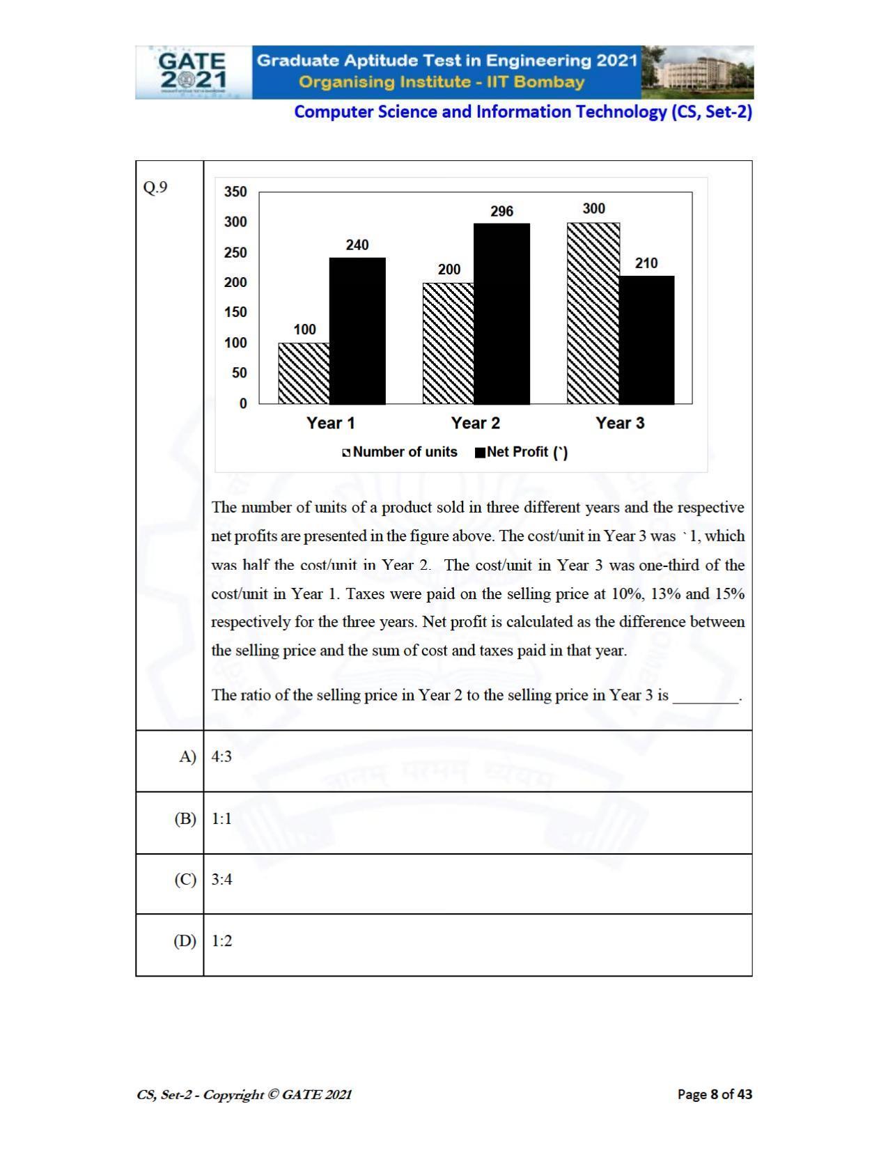 GATE 2021 Computer Science & Information Technology (CS) Question Paper - Page 53