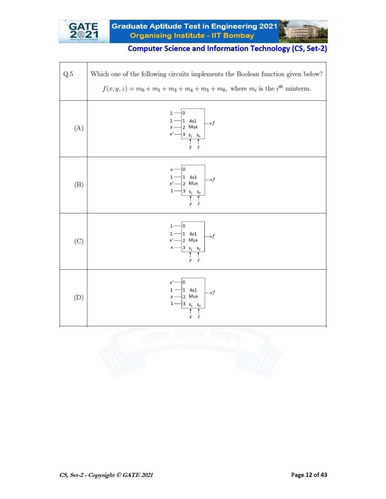 GATE 2021 Computer Science & Information Technology (CS) Question Paper - Page 57