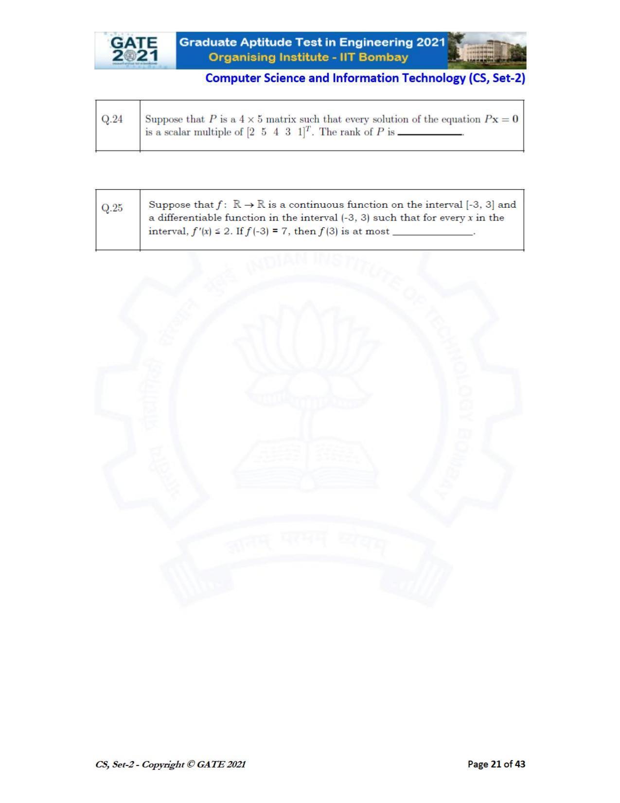 GATE 2021 Computer Science & Information Technology (CS) Question Paper - Page 66