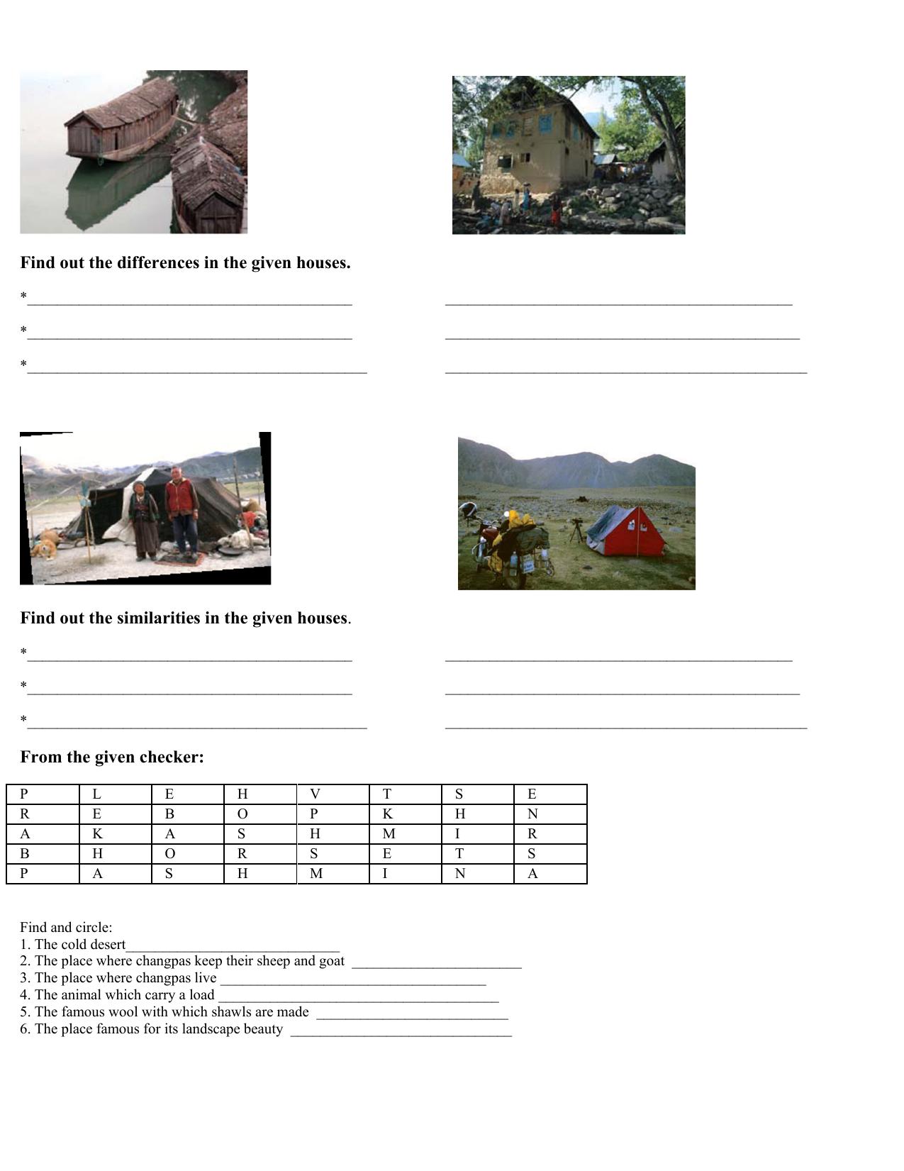 Worksheet for Class 5 Environmental Studies Heritage Assignment - Page 1